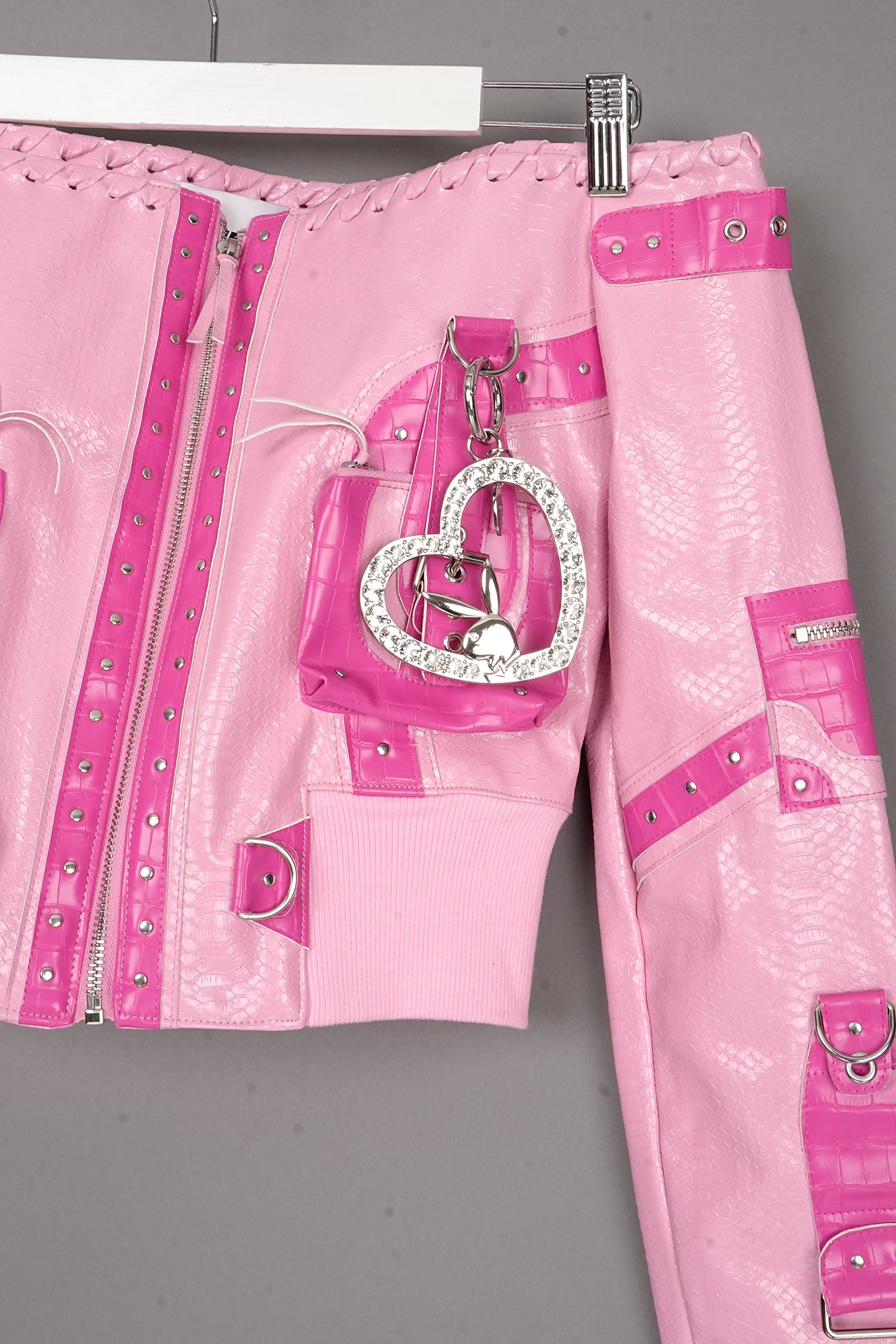 OFF SHOULDER HANDBAG JACKET PINK - ONE-OFF
