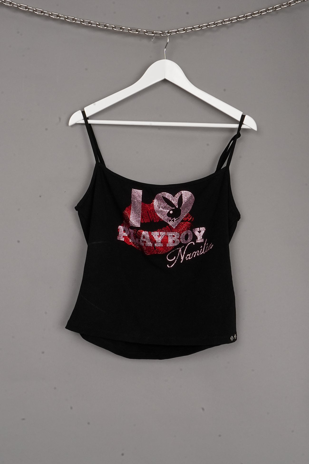 CRYSTAL PLAYTOP TANK TOP BLACK