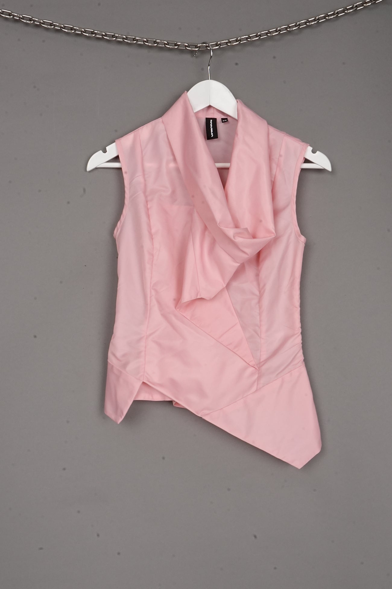 DRAPED SUITING BLOUSE PINK