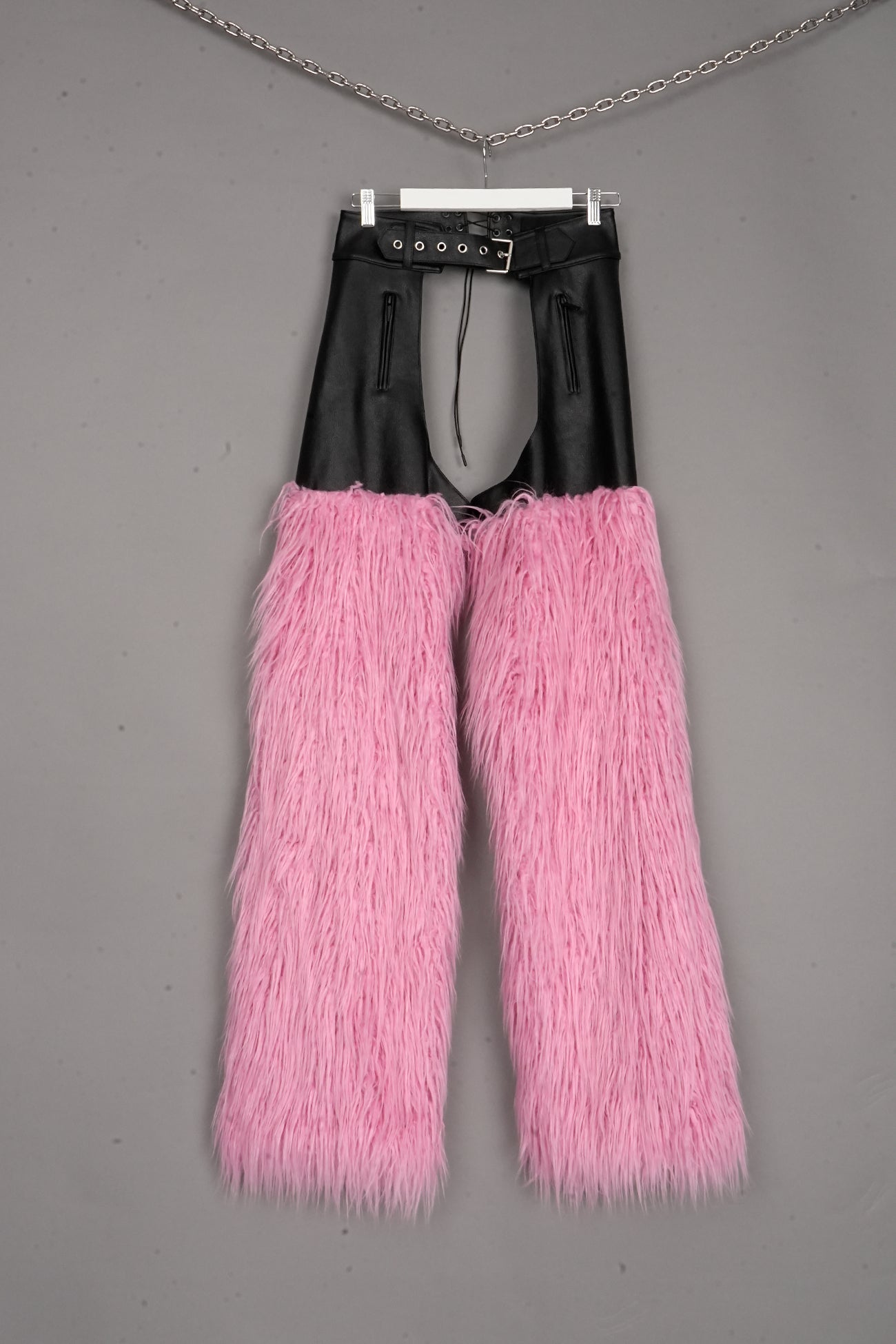 FAUX FUR CHAPS PINK