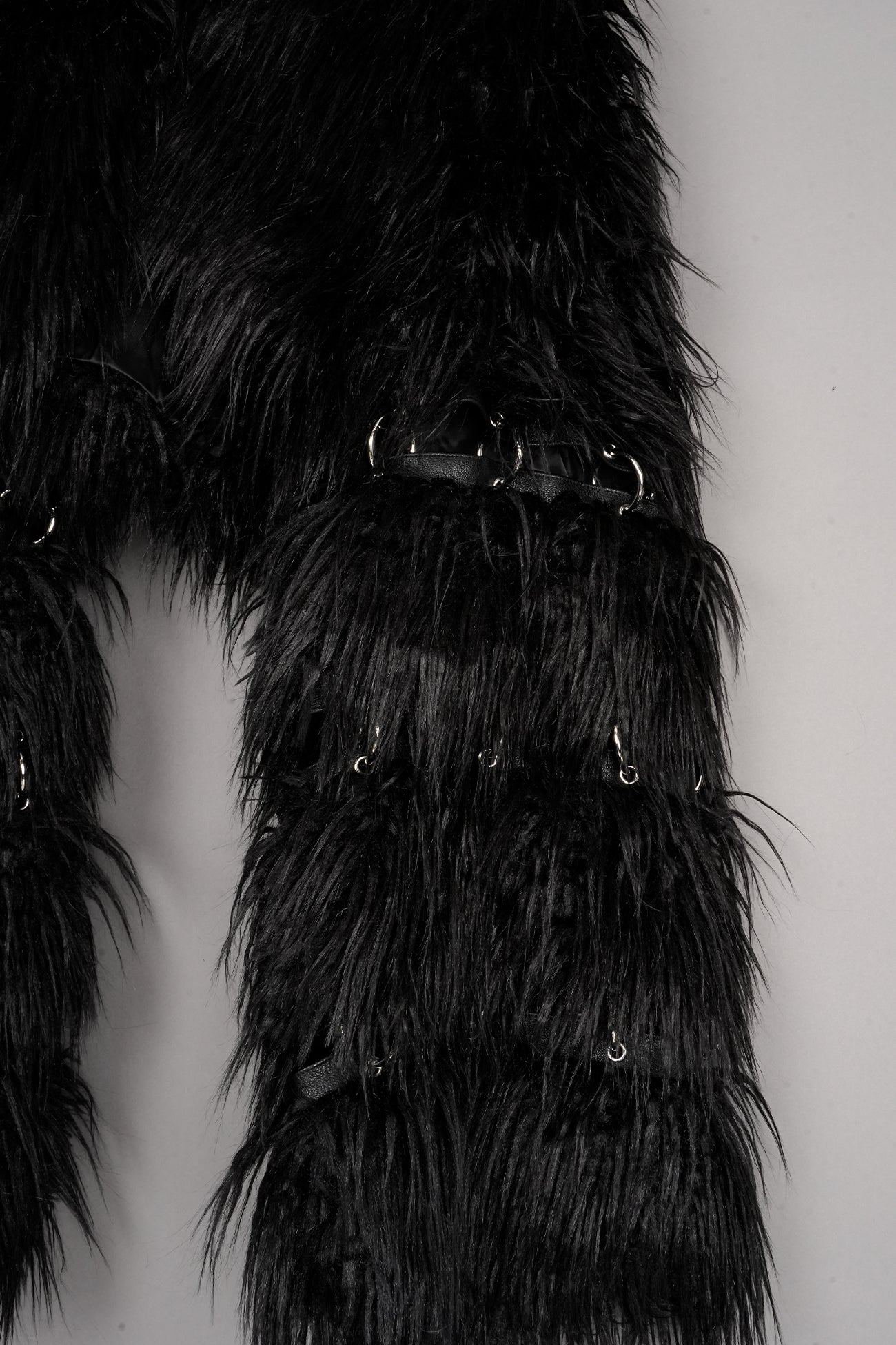 DETACHABLE FAUX FUR JACKET with openable METAL RING - one off