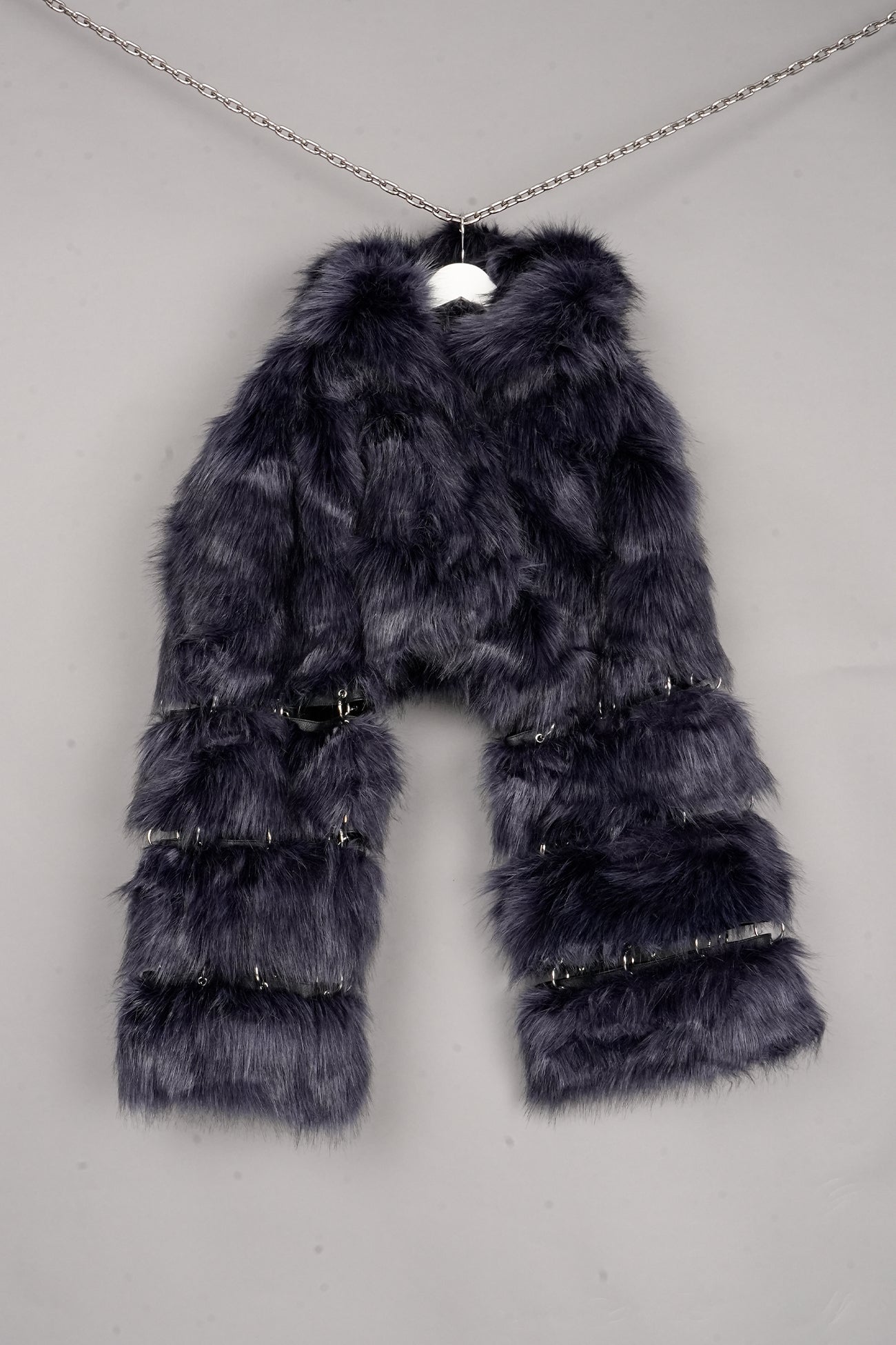 DETACHABLE FAUX FUR JACKET with openable rings- one off