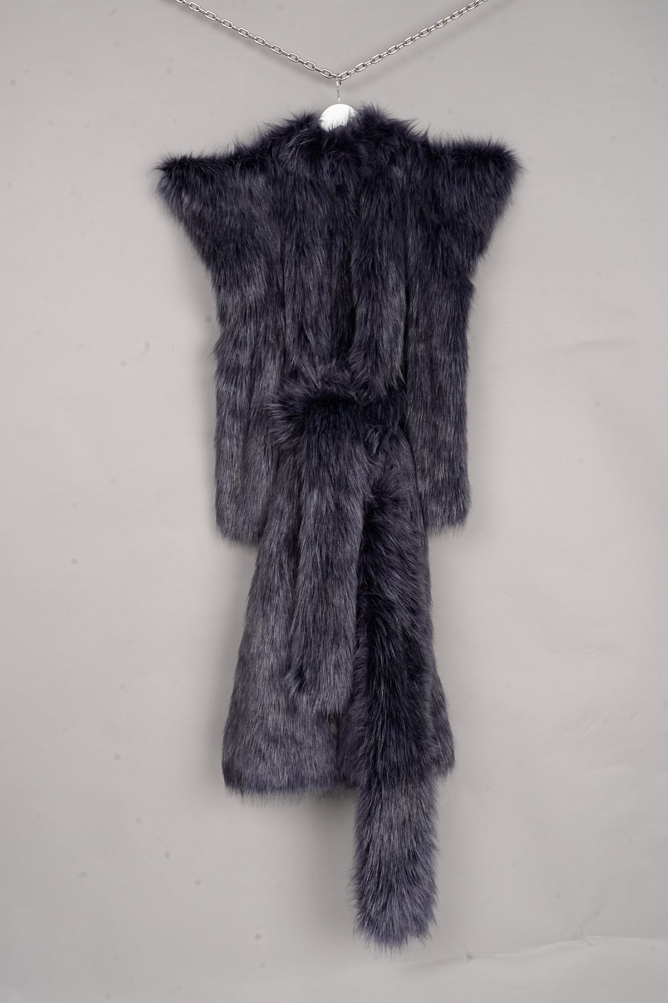MIDNIGHT BLUE FAUX FUR COAT - ONE-OFF