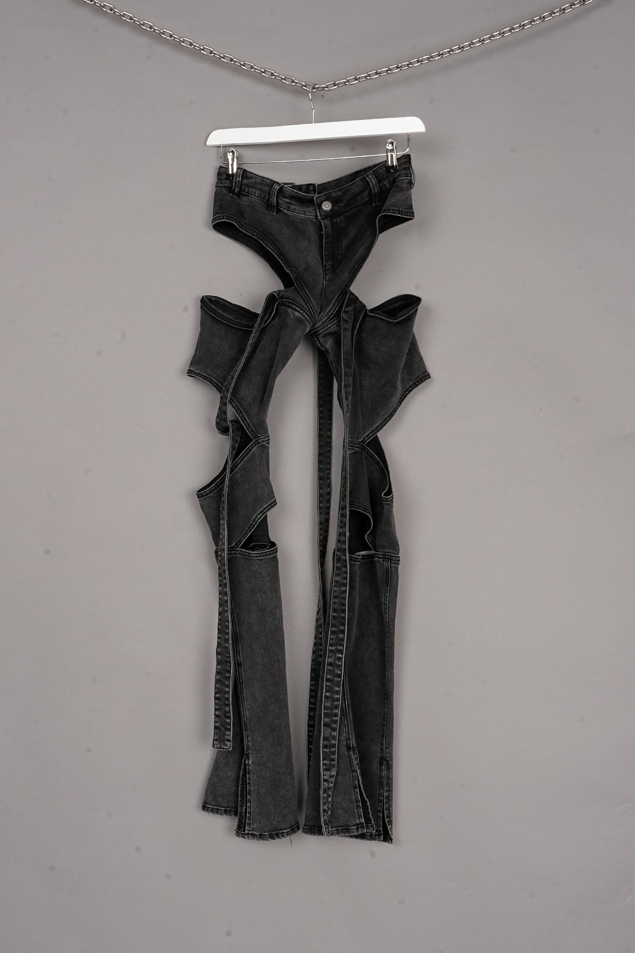 DENIM PANTY CUT OUT PANTS - ONE-OFF