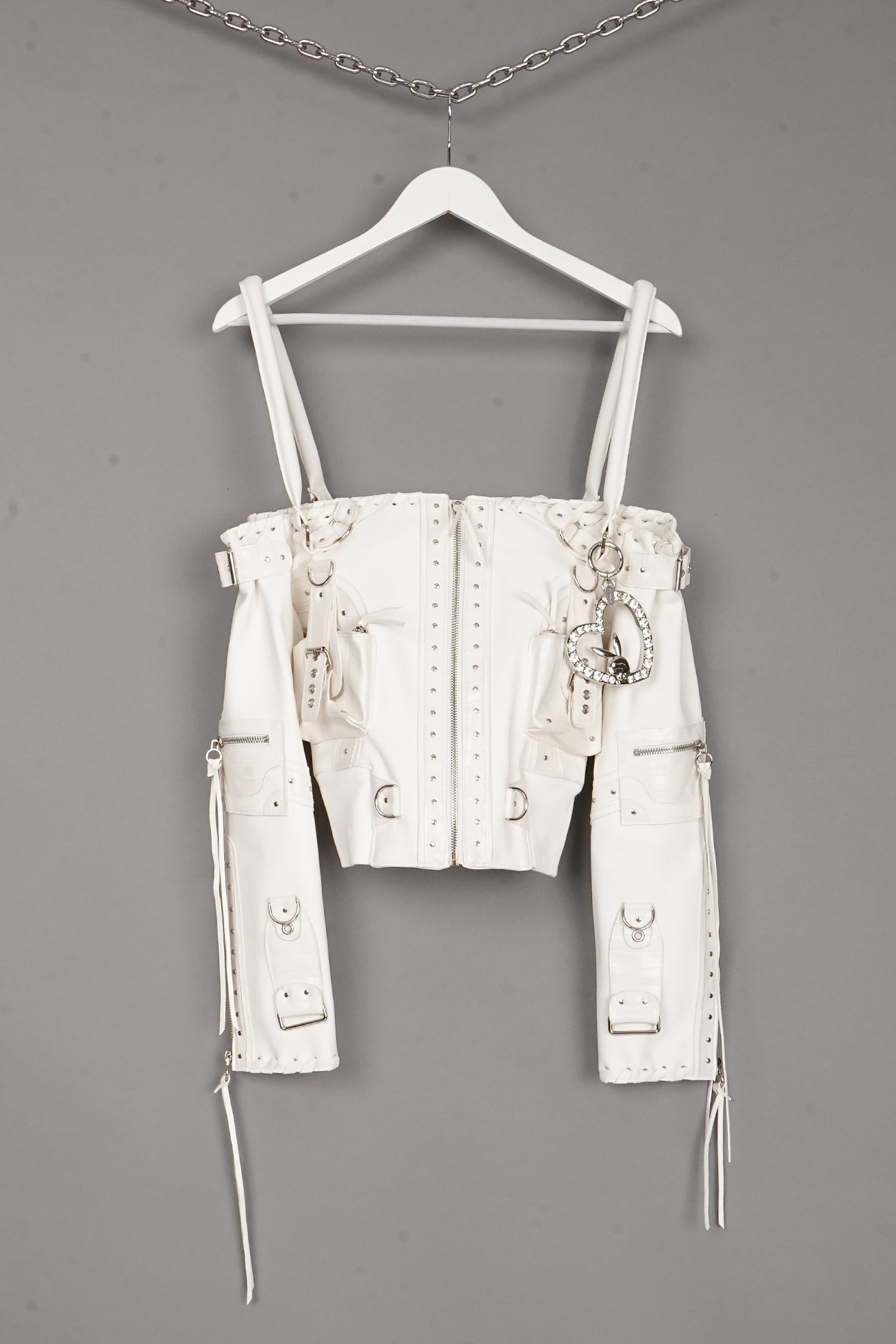 OFF SHOULDER HANDBAG JACKET WHITE - ONE-OFF