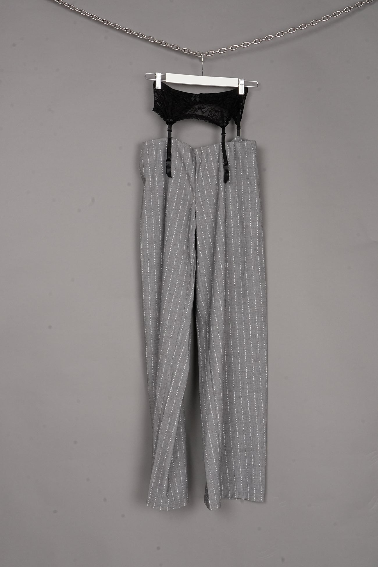 CUNT PRINT WIDE LEG PANTS GREY - ONE-OFF