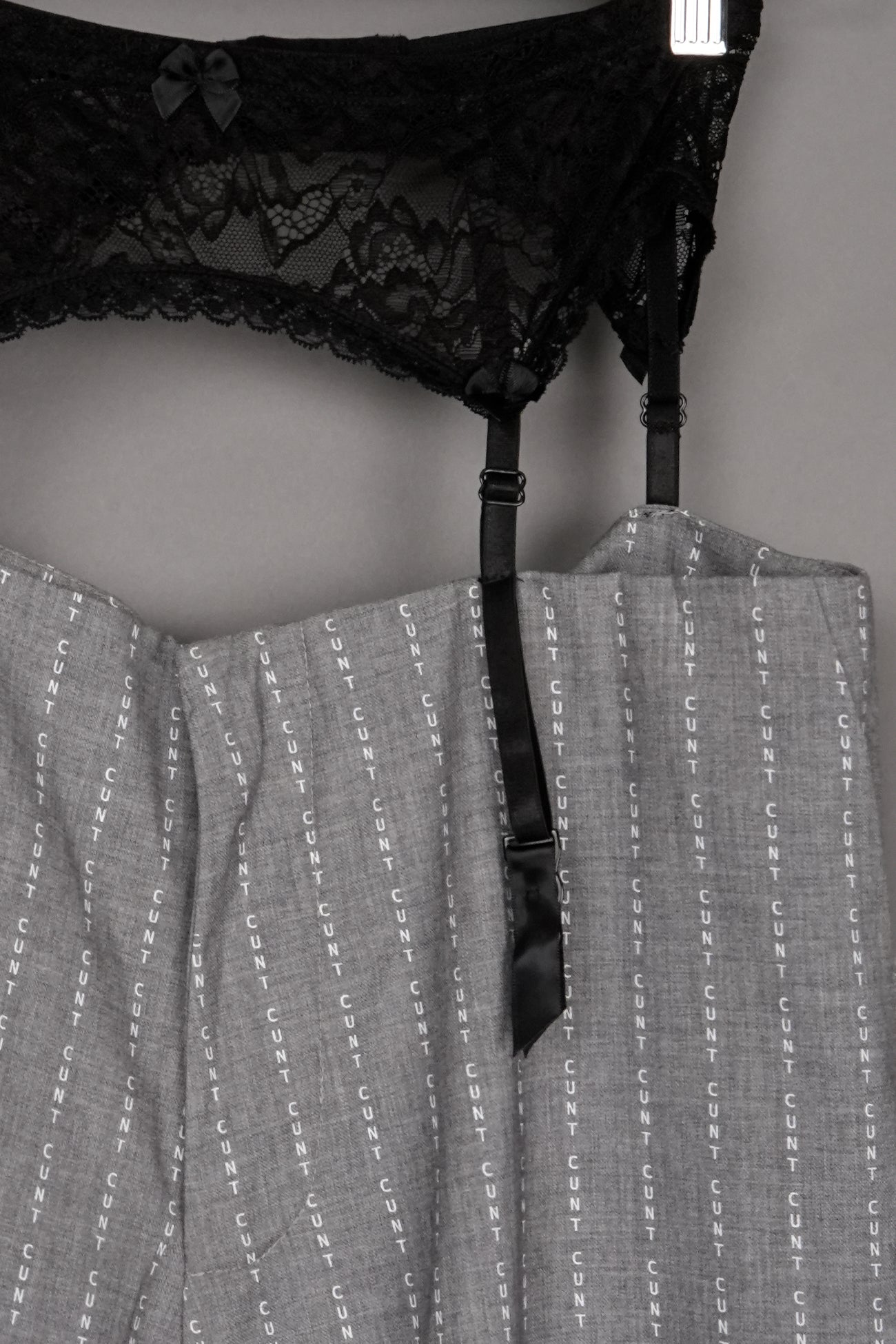 CUNT PRINT WIDE LEG PANTS GREY - ONE-OFF