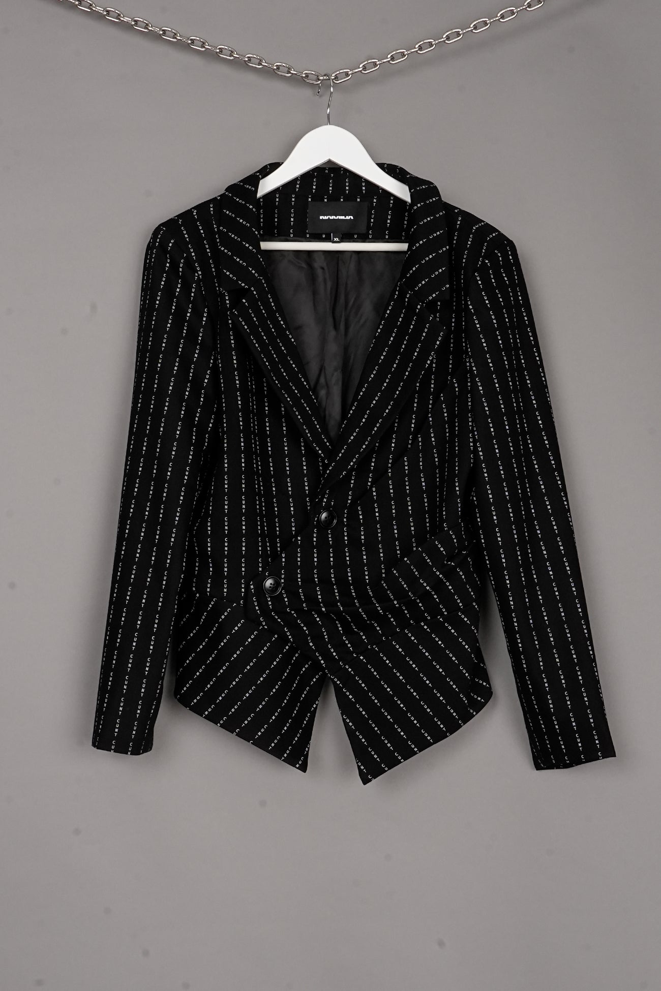 DRAPED CUNT PRINT BLAZER BLACK