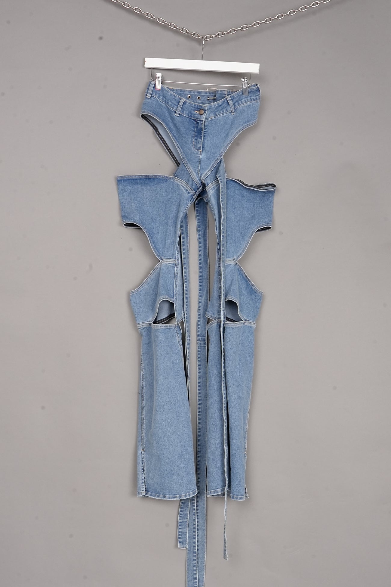 CUT-OUT denim pants - one-off