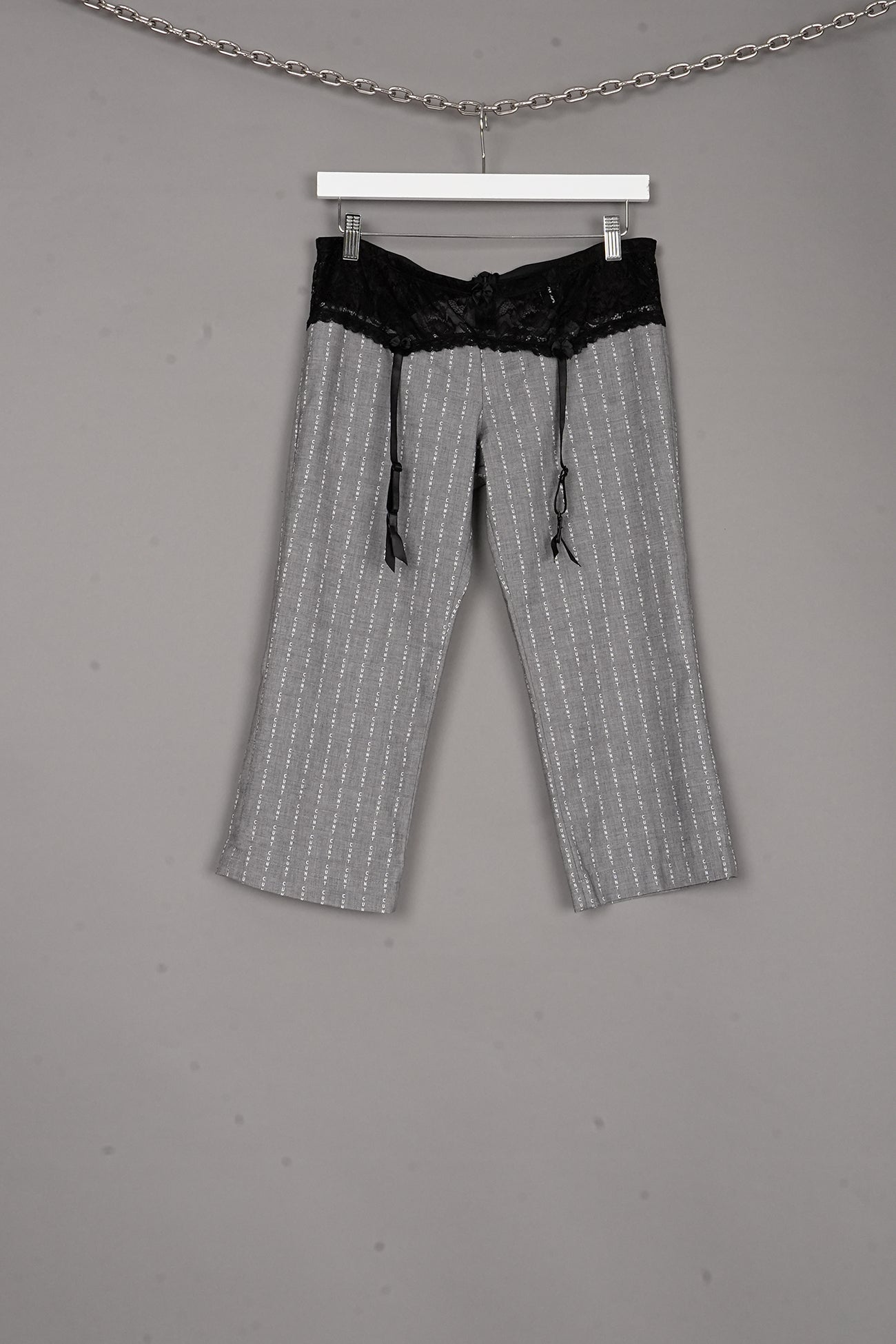 CUNT PRINT CAPRI PANTS GREY - ONE-OFF