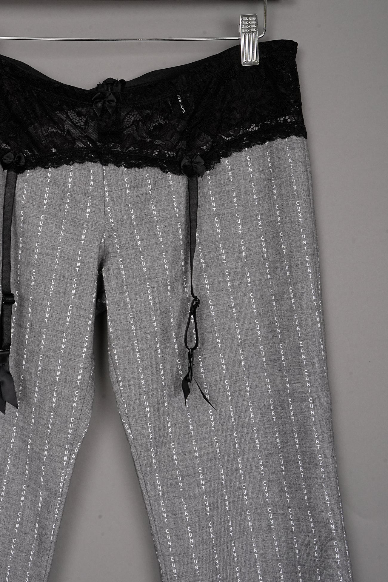 CUNT PRINT CAPRI PANTS GREY - ONE-OFF