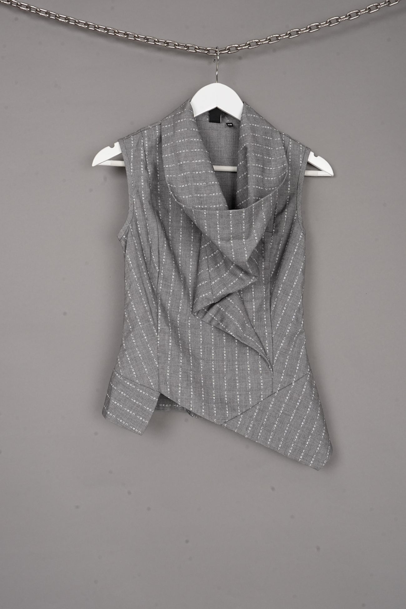 CUNT PRINT DRAPED SHIRT GREY - ONE-OFF