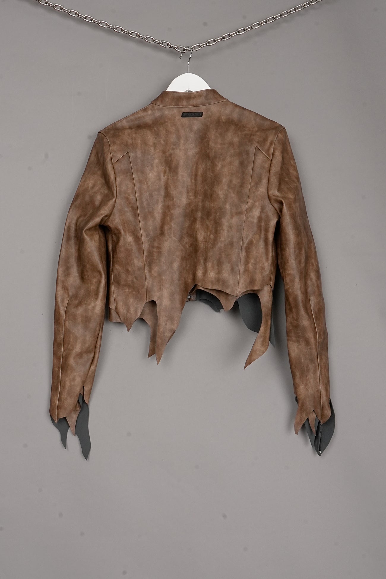 Shredded Moto Jacket BROWN X