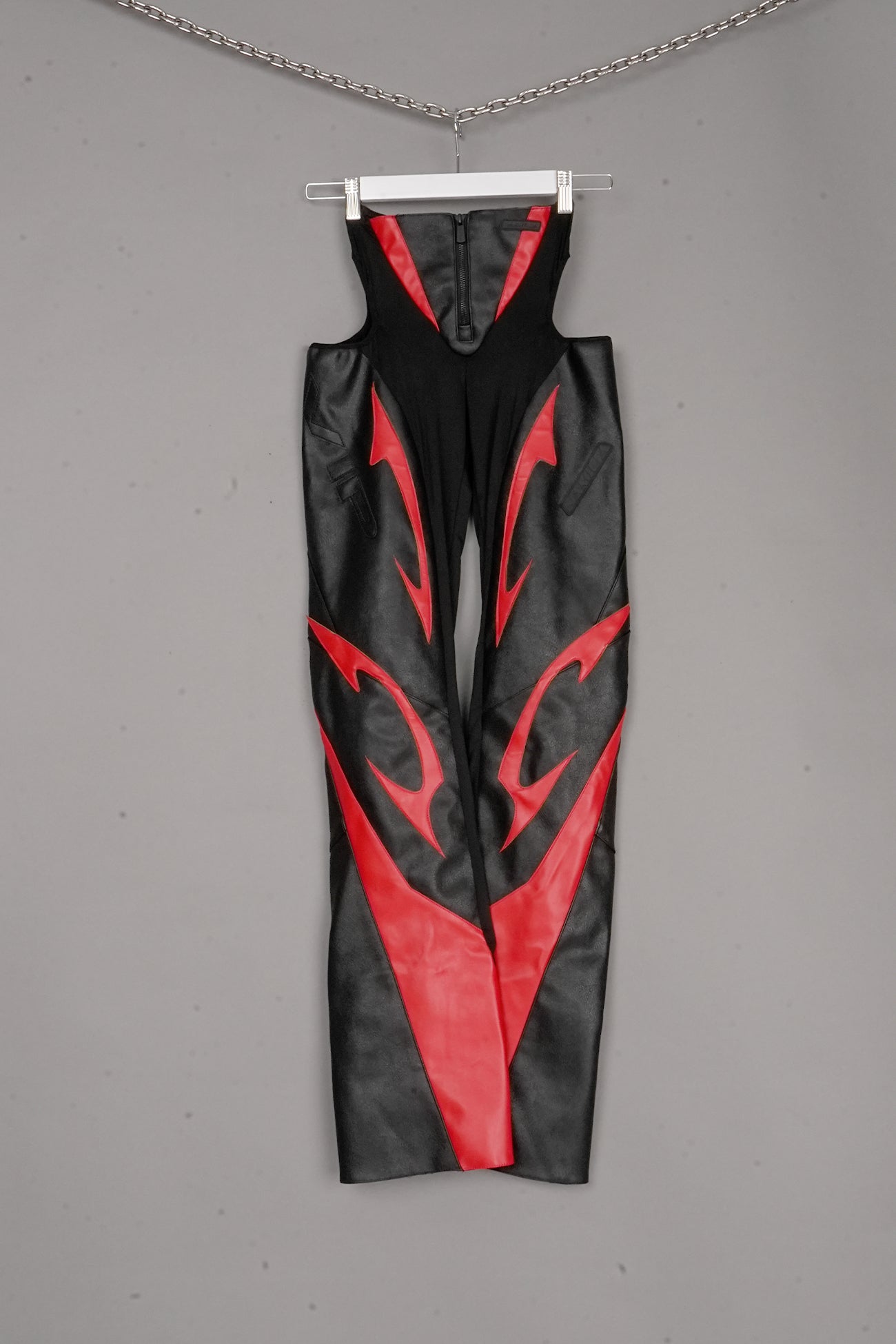 Moto Cut Out Pants BLACK/RED X