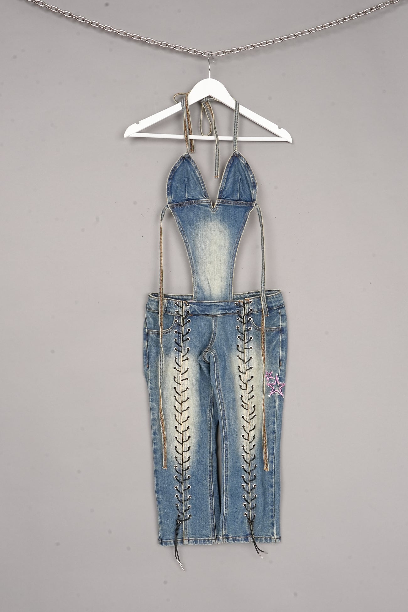 Denim Detachable Capri Jumpsuit X