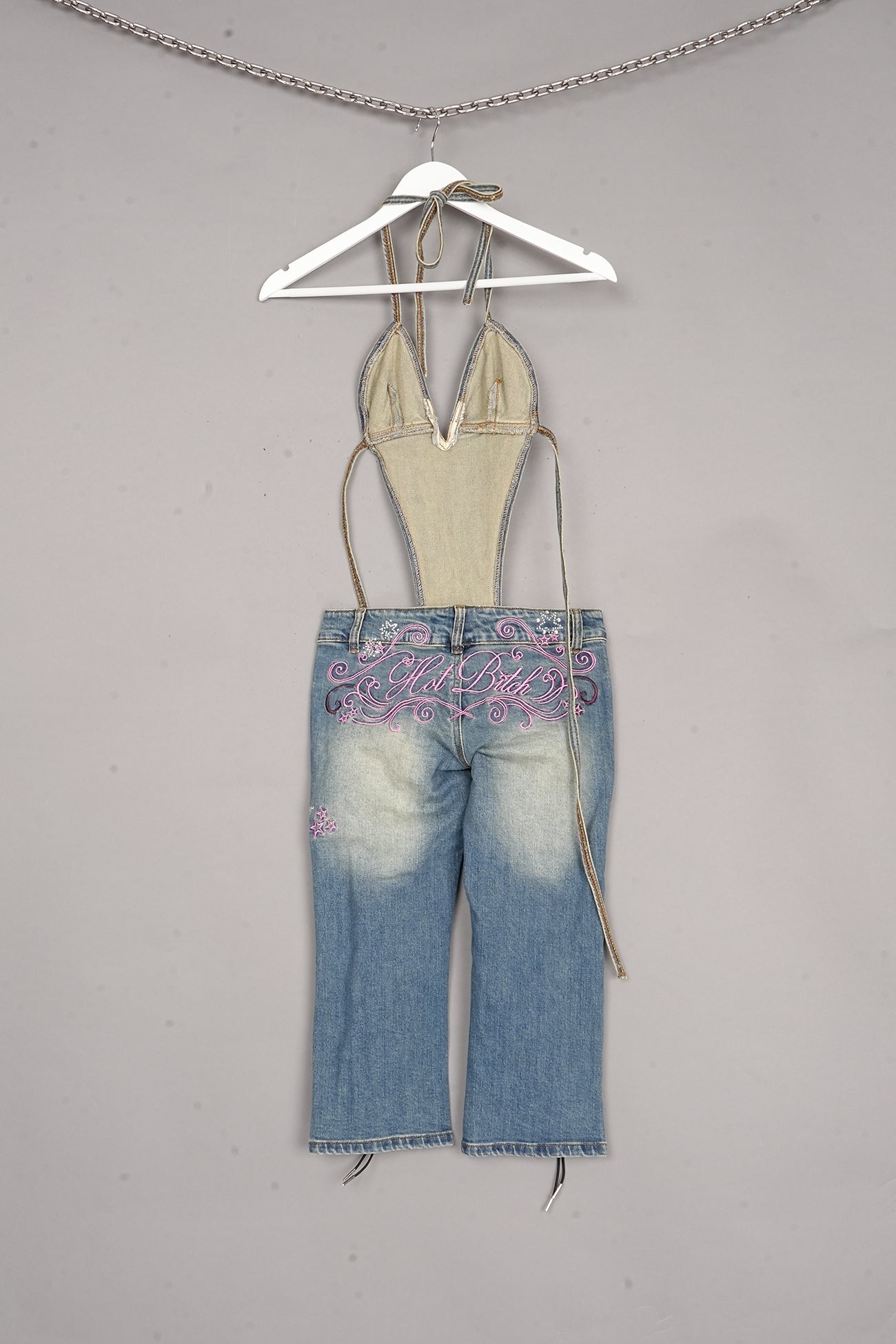 Denim Detachable Capri Jumpsuit X