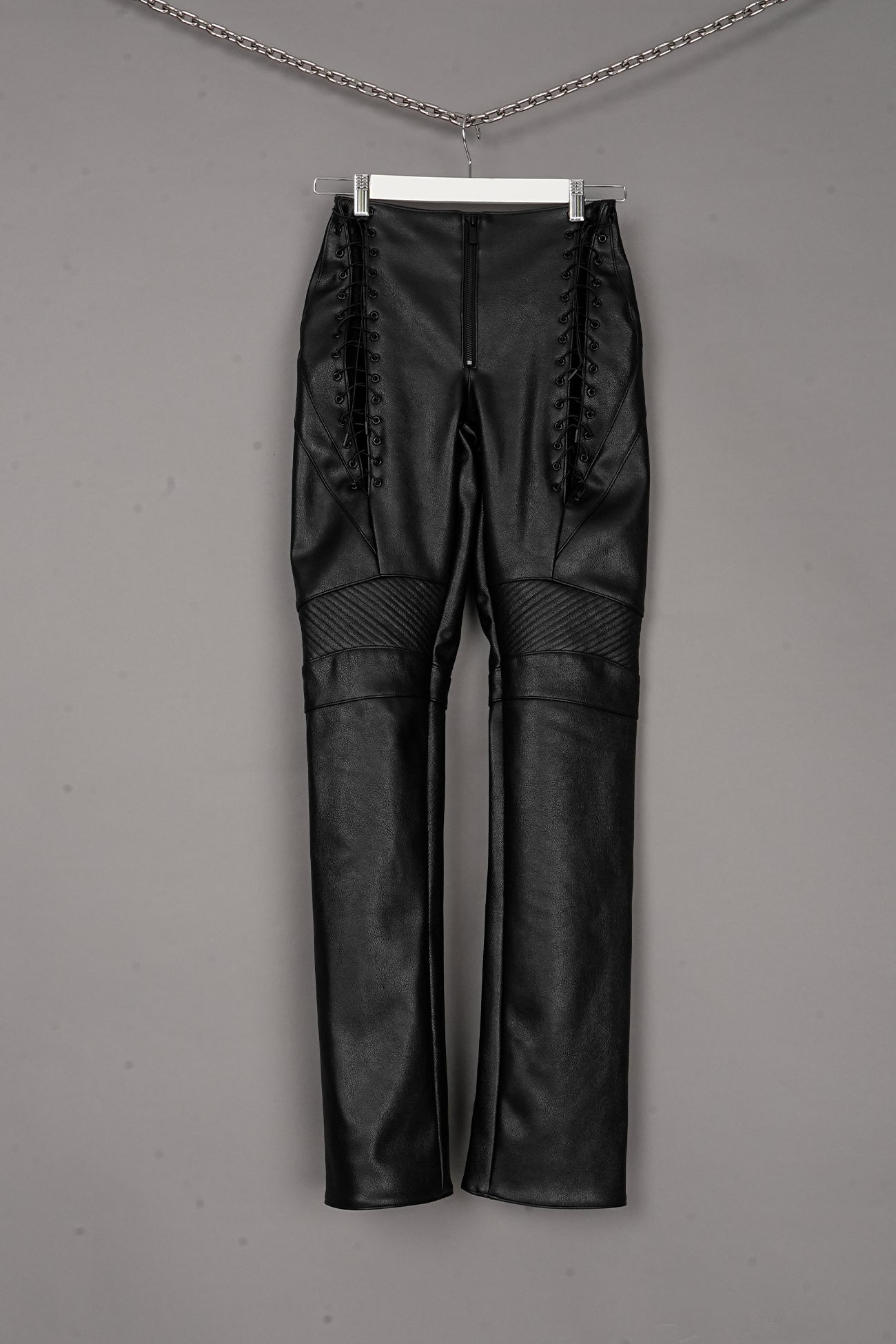 MOTO PU LEATHER PANTS BLACK - ONE-OFF