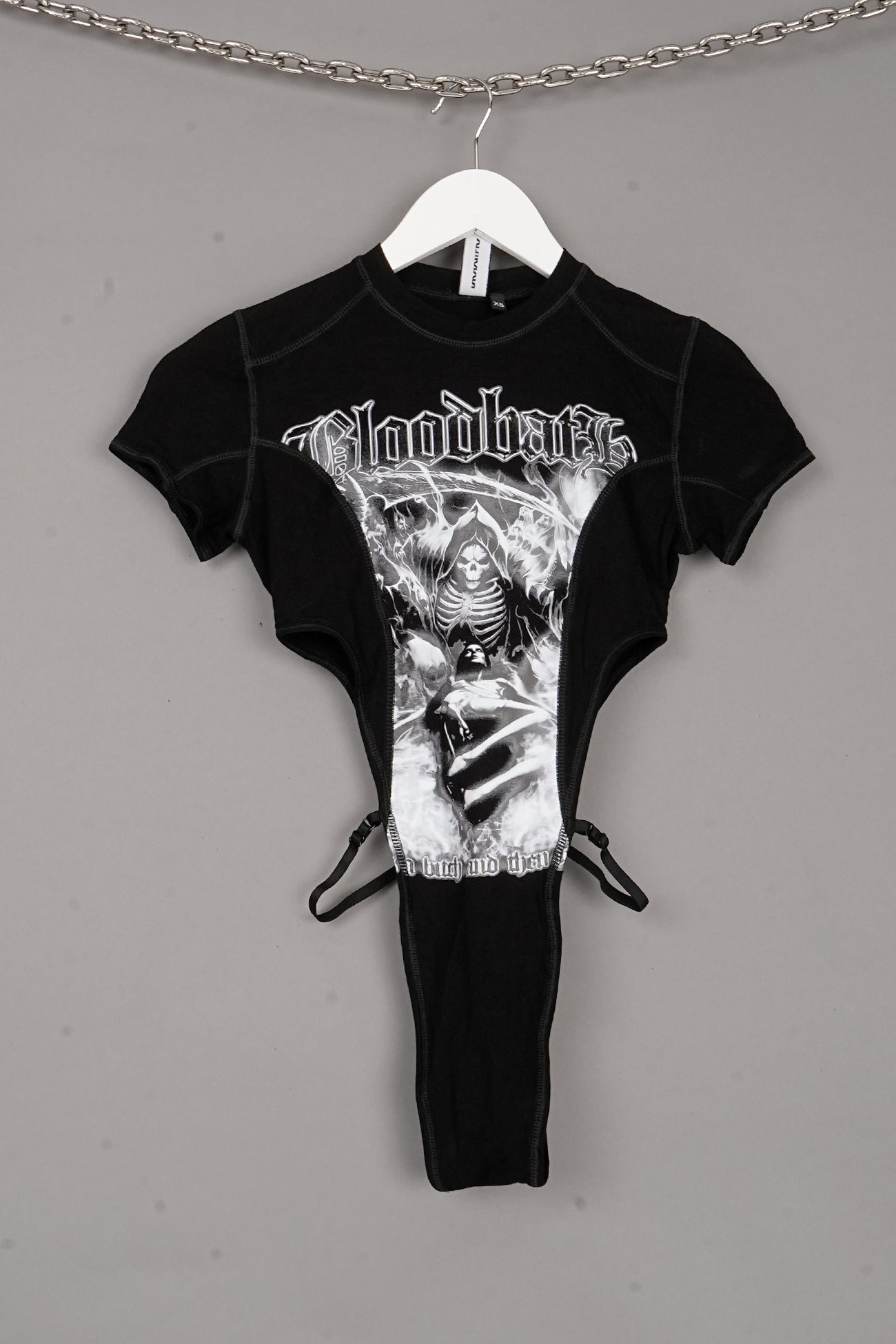 BLOODBATH BODYSUIT BLACK WHITE