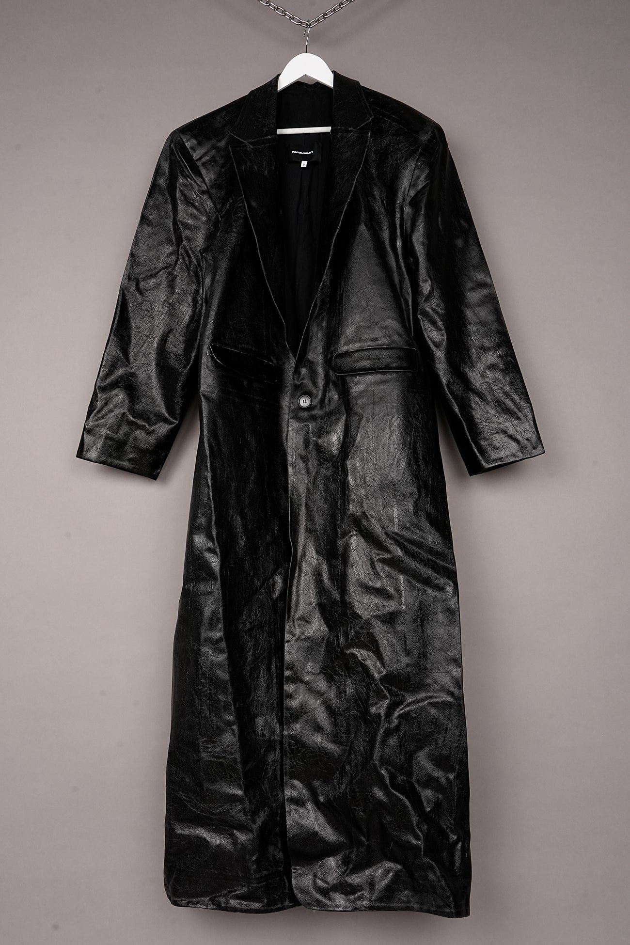 COATED DENIM BLAZER COAT - ONE OFF