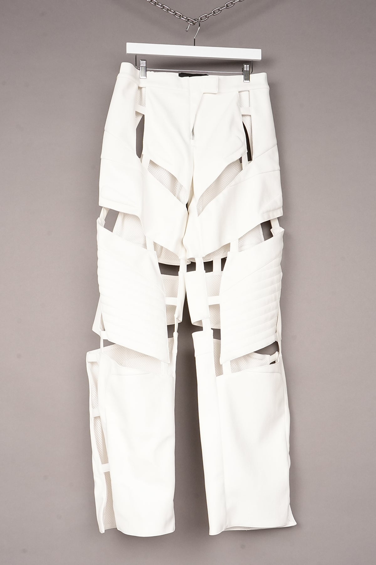 WHITE BIKER FLOATING PANTS