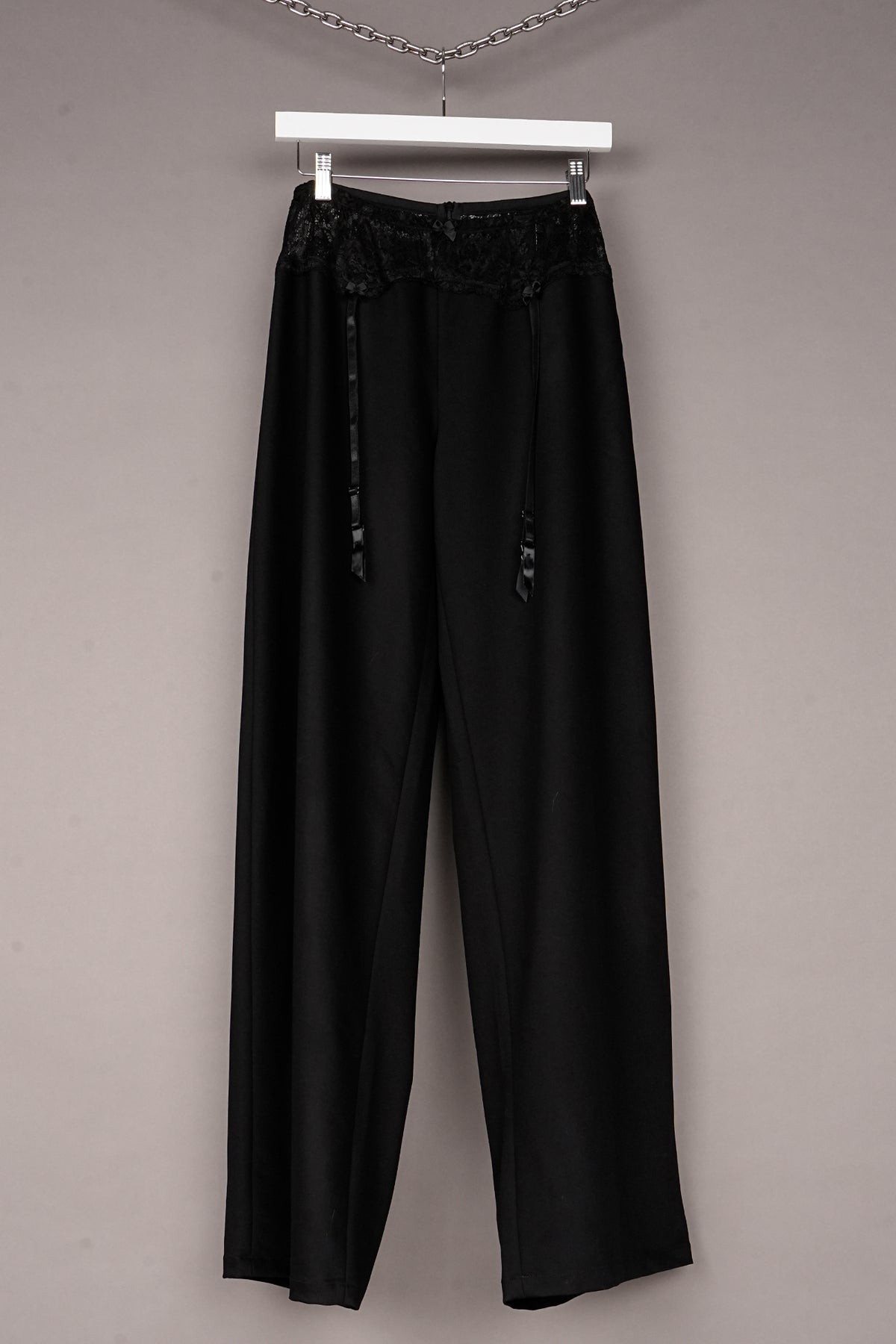 BLACK GARTER OFFICE PANTS