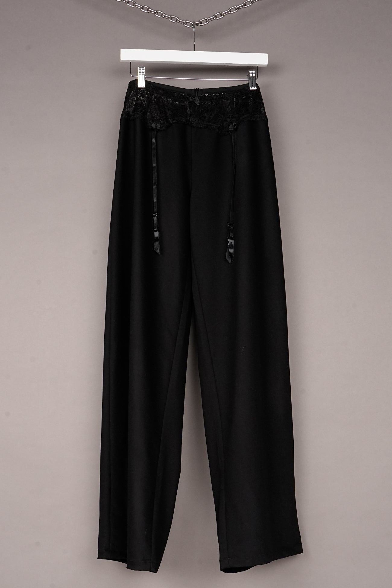 BLACK GARTER OFFICE PANTS