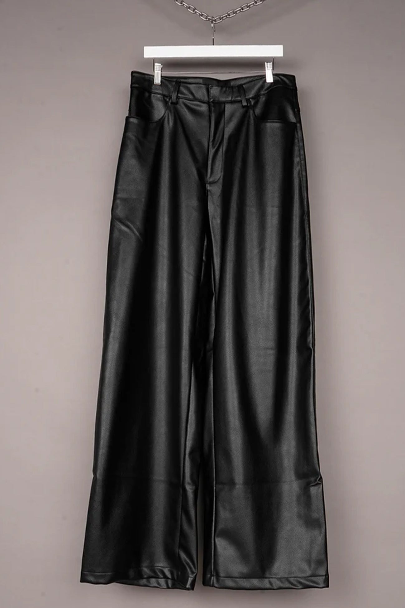 VEGAN LEATHER BAGGY SUITING PANTS