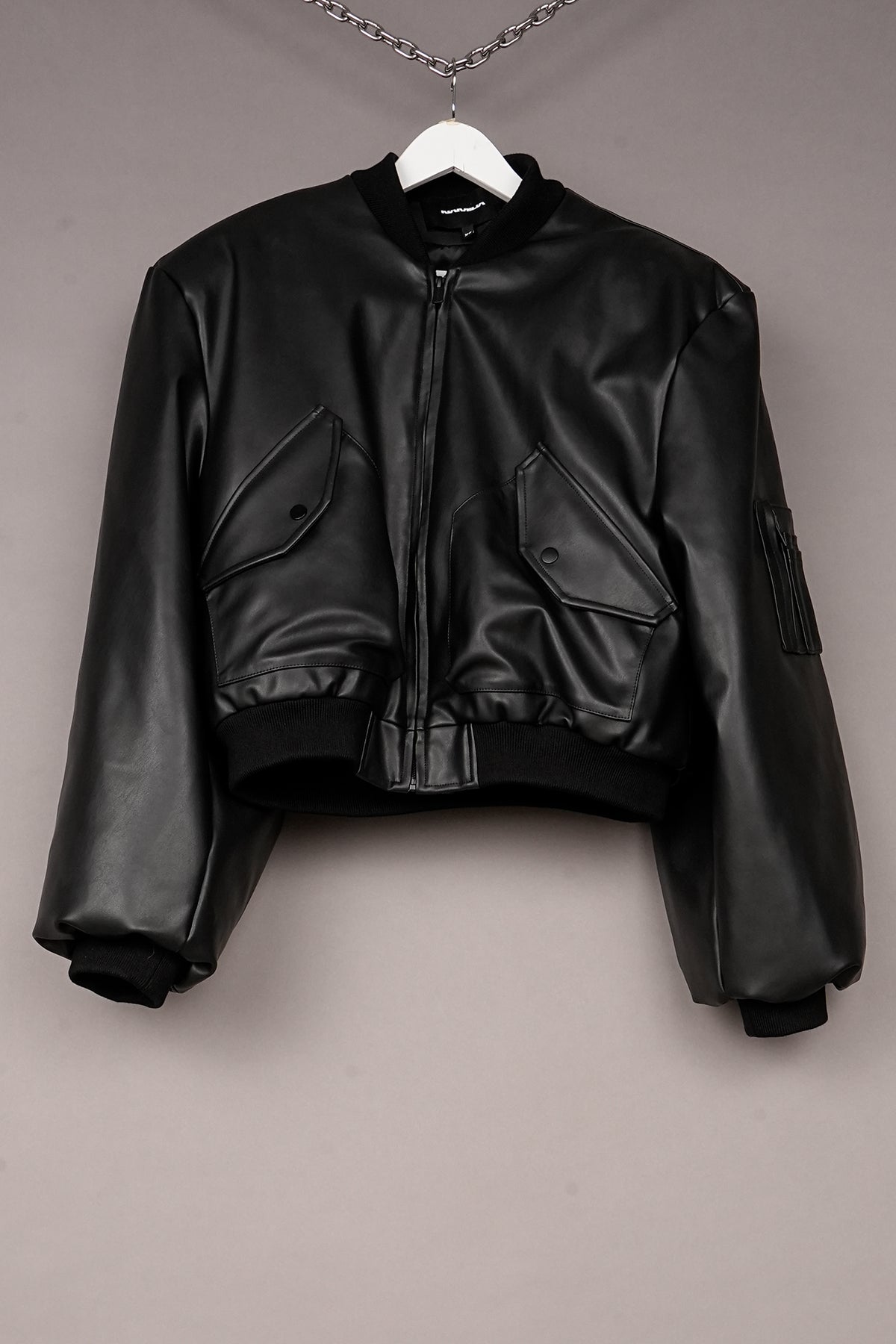 NEW VEGAN LEATHER BOMBER JACKET