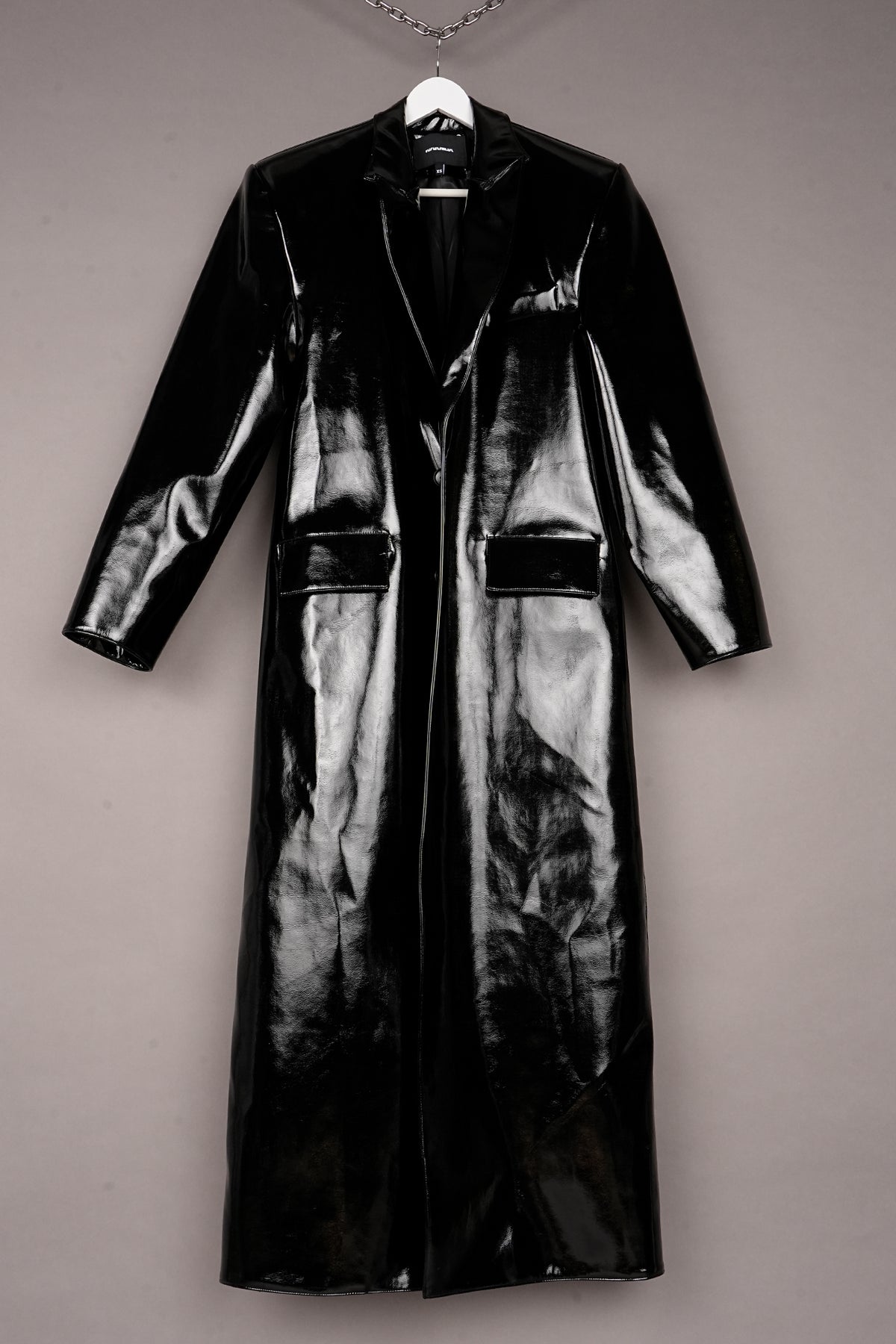 PATENT VEGAN LEATHER BLAZER COAT - ONE OFF
