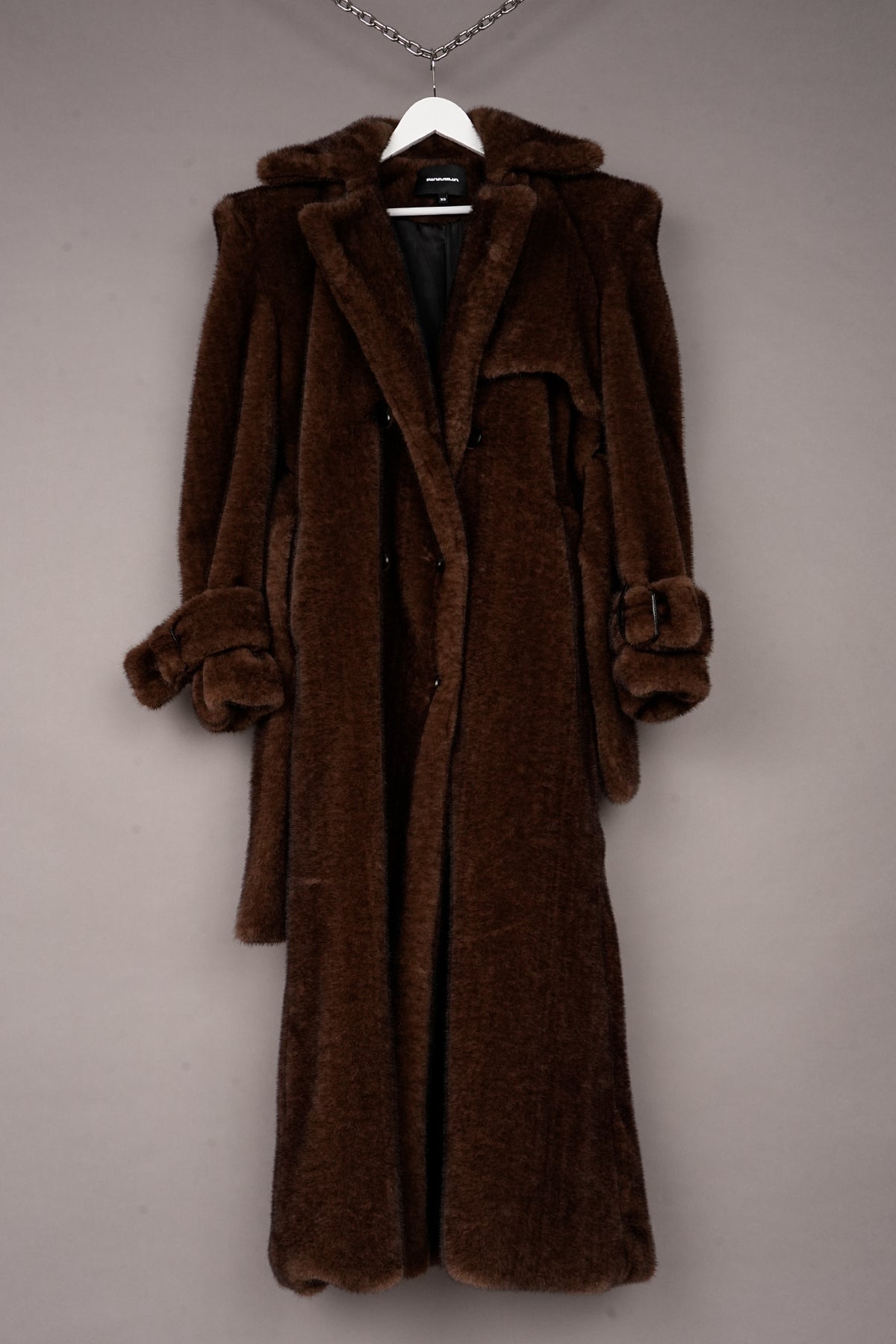 BROWN MINK DOOMSDAY FAUX FUR COAT