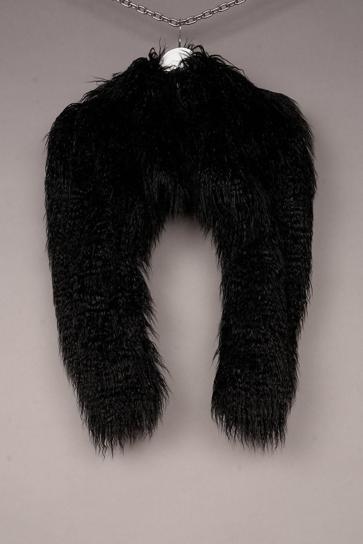 BLACK FAUX FUR BOLERO JACKET
