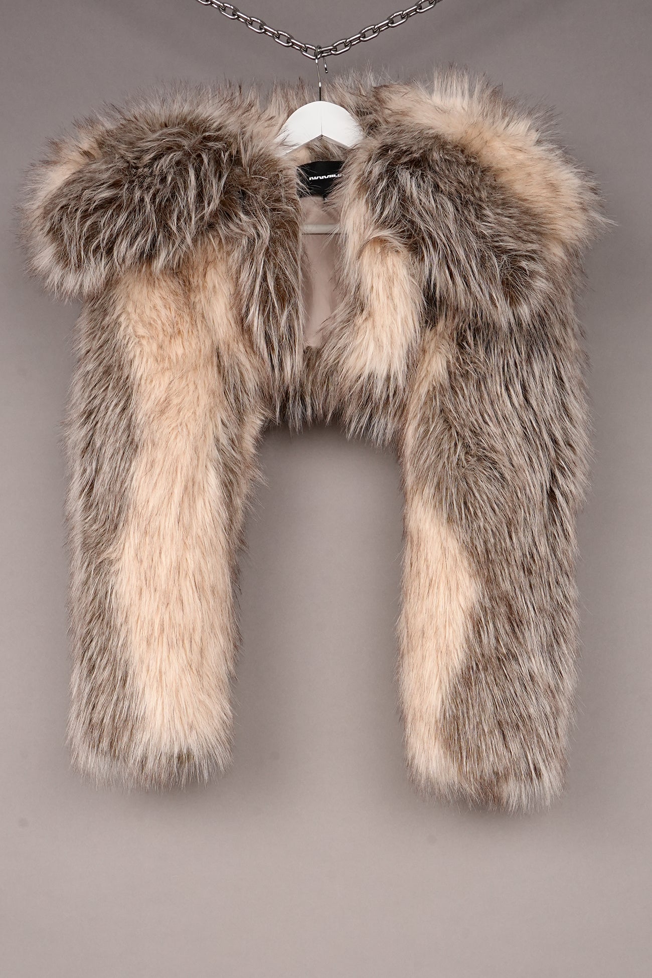 BROWN FAUX FUR BOLERO JACKET - ONE OFF