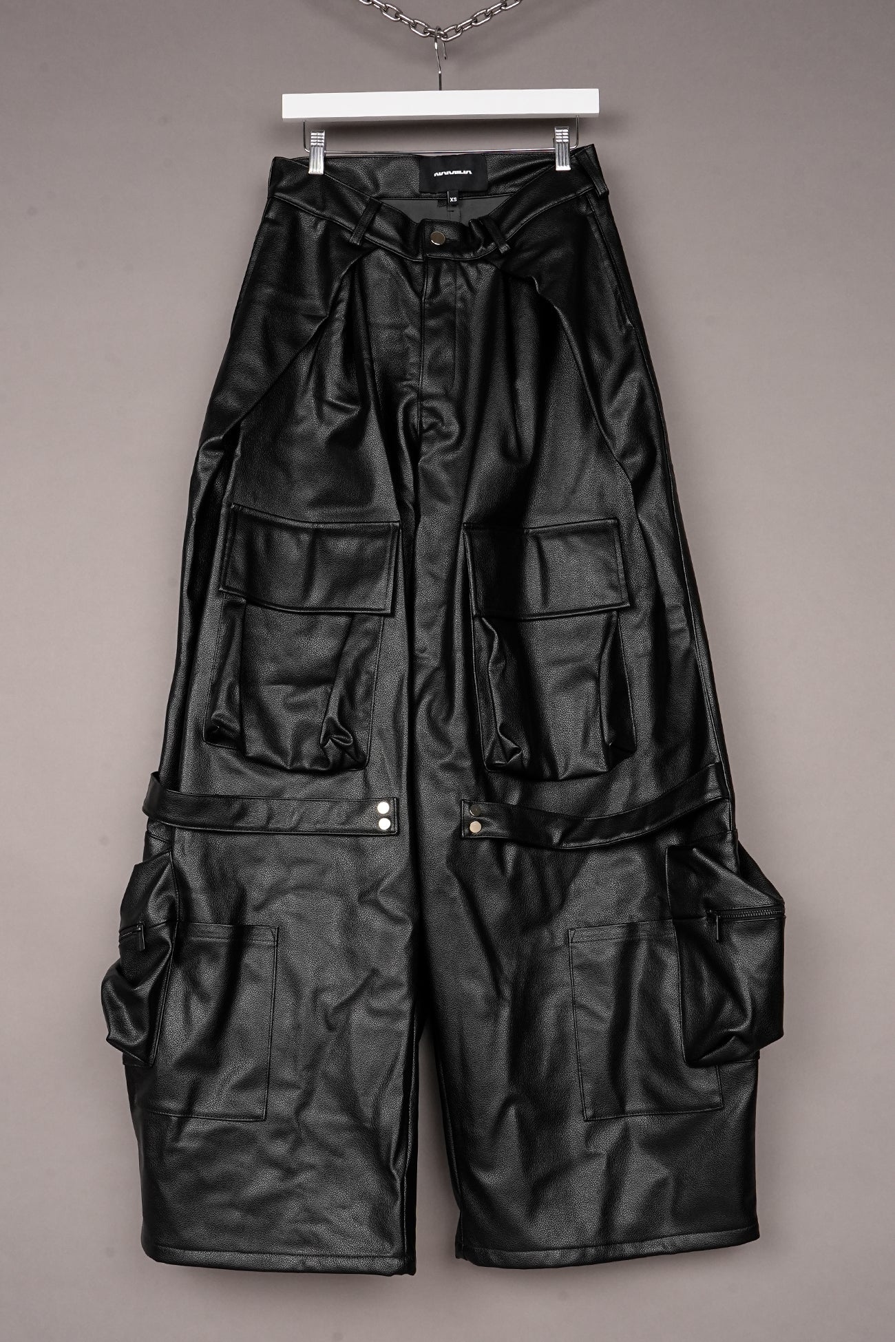 OVERSIZE VEGAN LEATHER CARGO PANTS - ONE OFF
