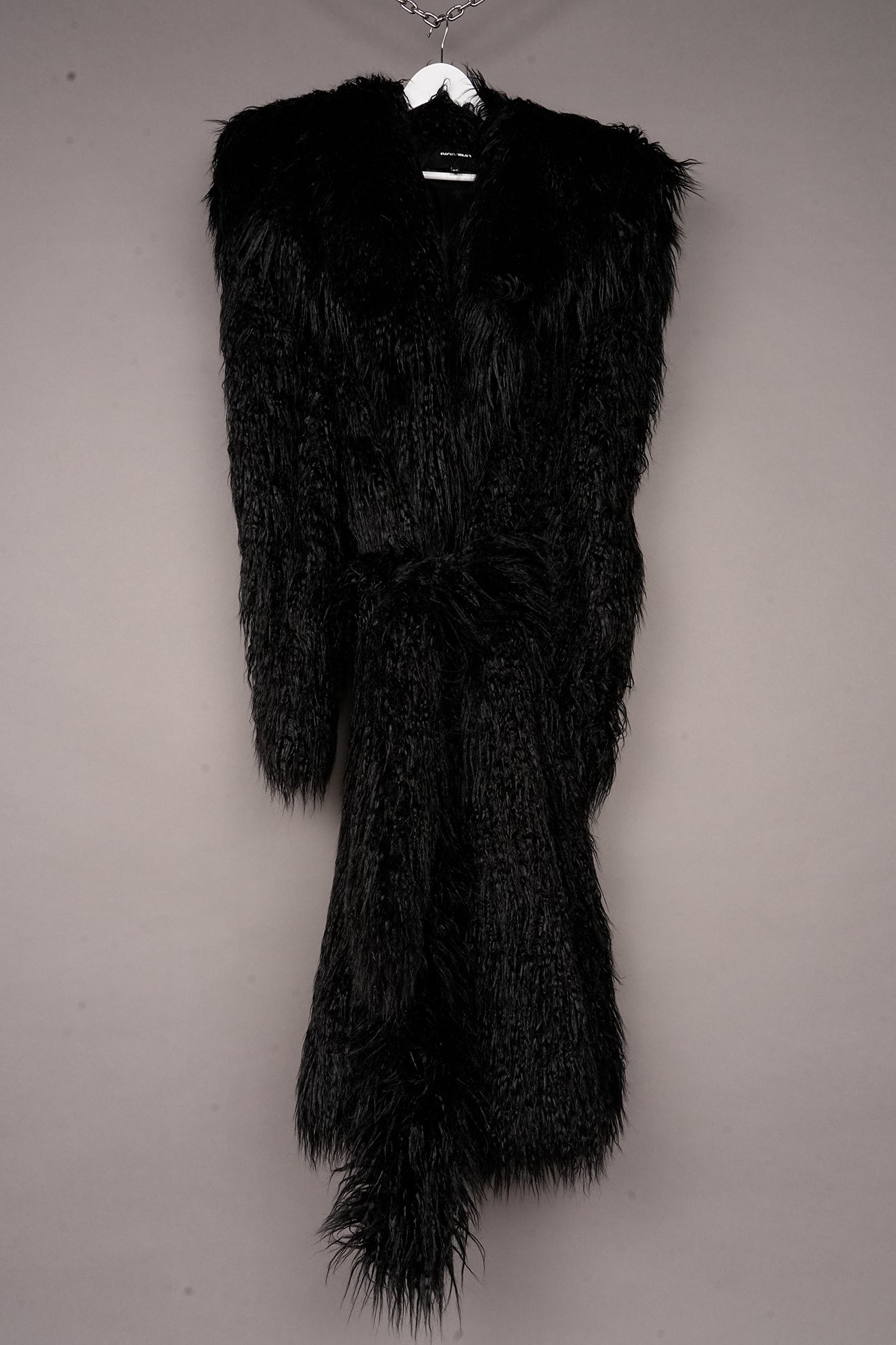 DIVA BLACK FAUX FUR COAT