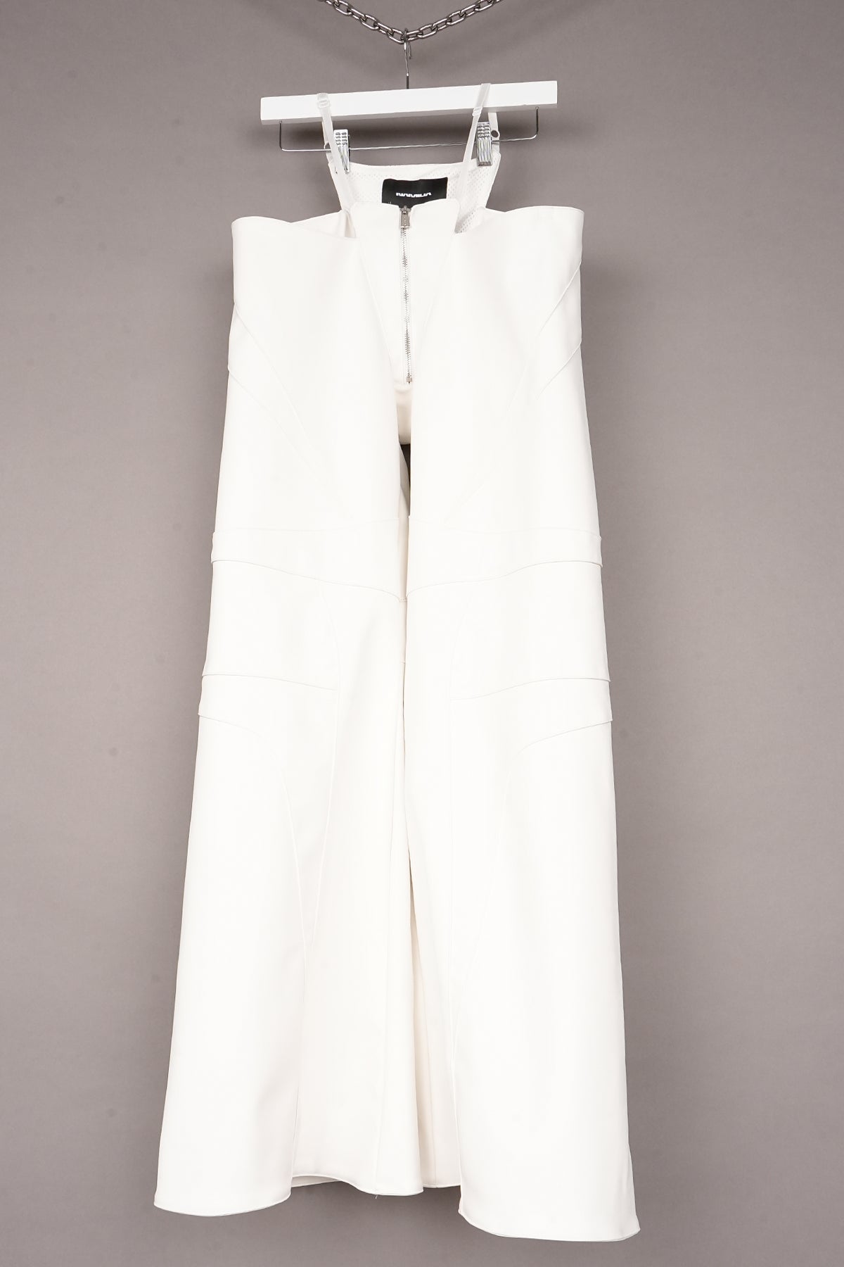 WHITE MOTO THONG PANTS