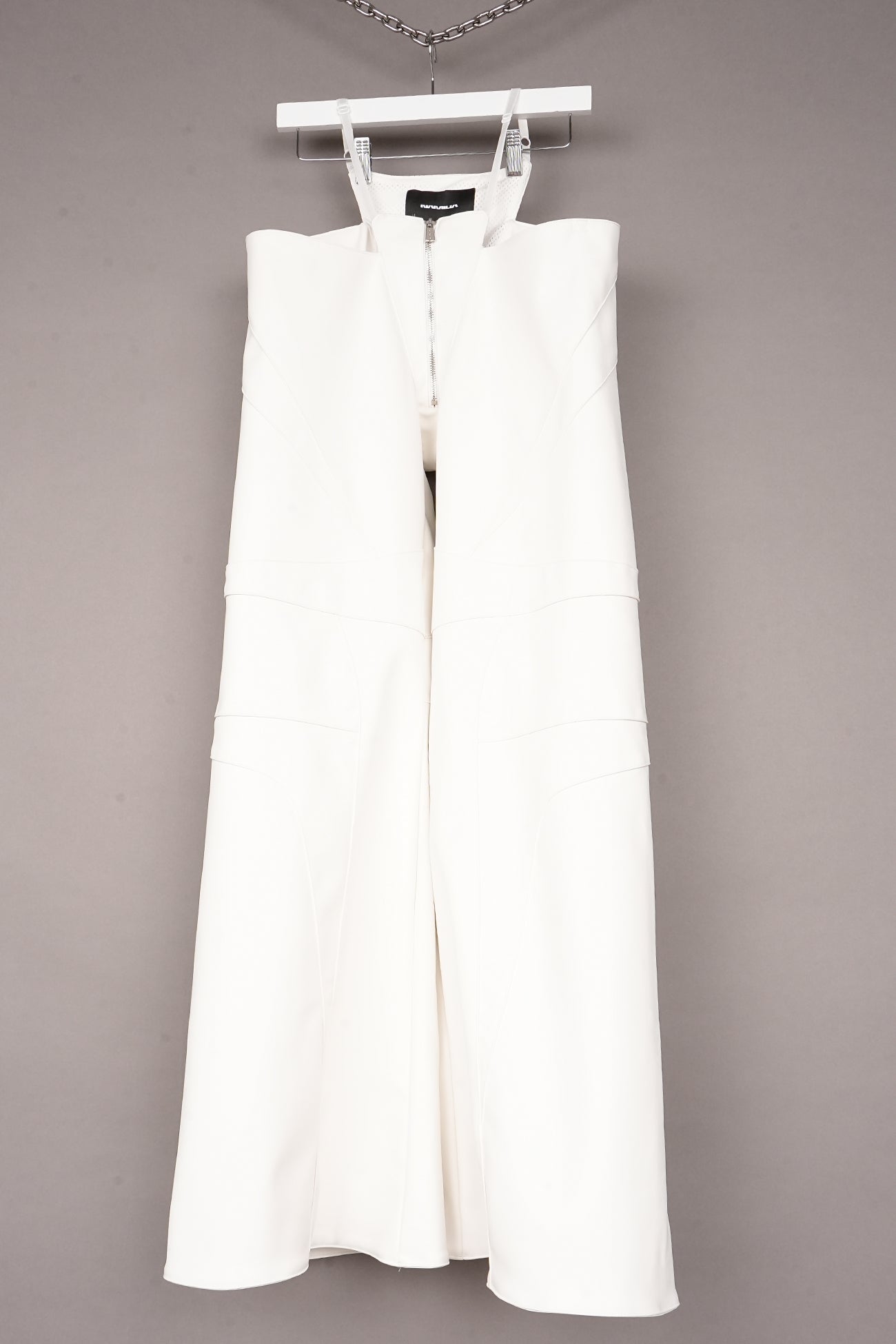 WHITE MOTO THONG PANTS