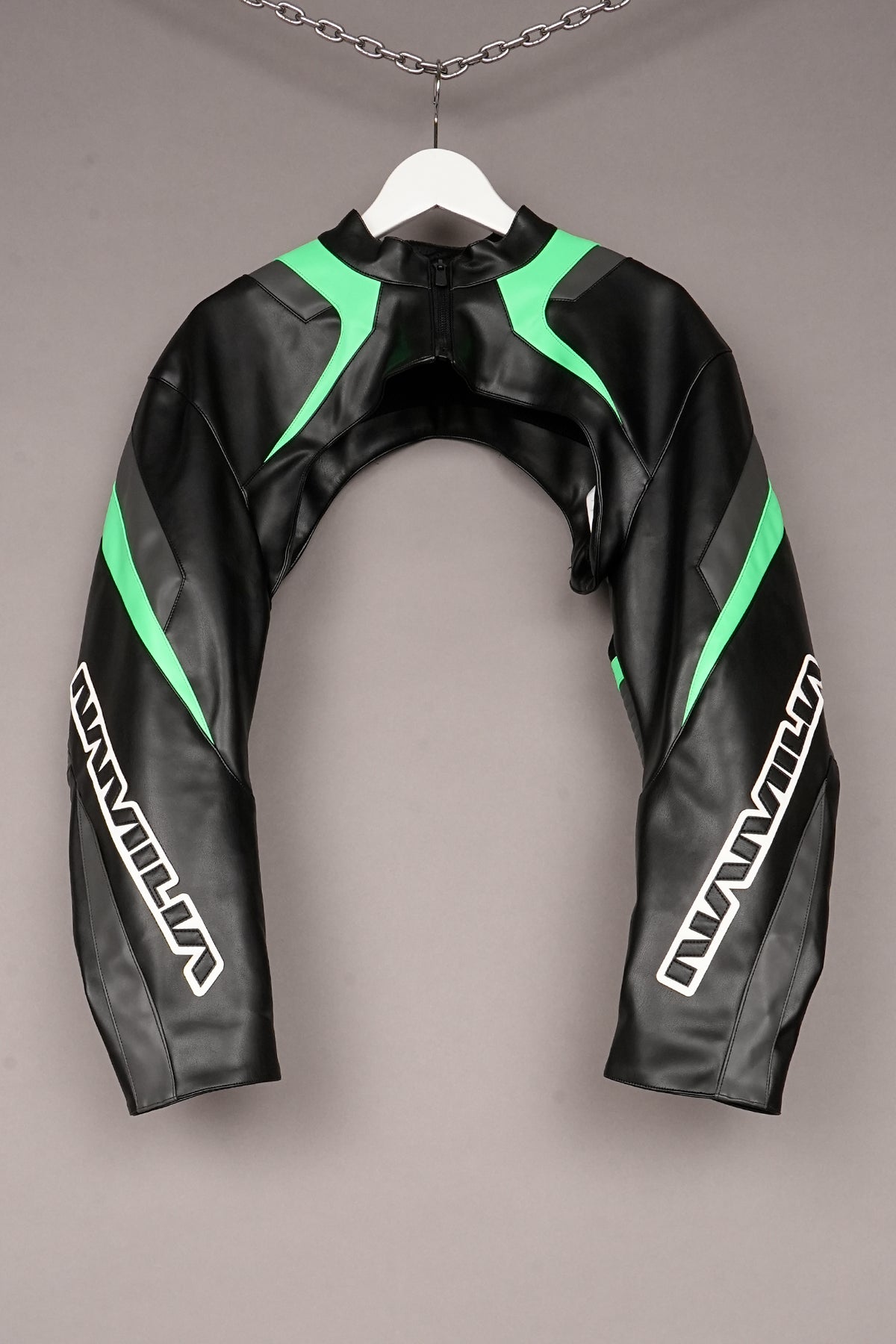 BLACK GREEN MOTO BOLERO JACKET