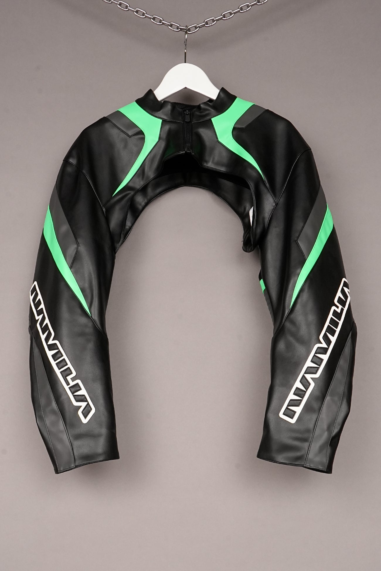 BLACK GREEN MOTO BOLERO JACKET