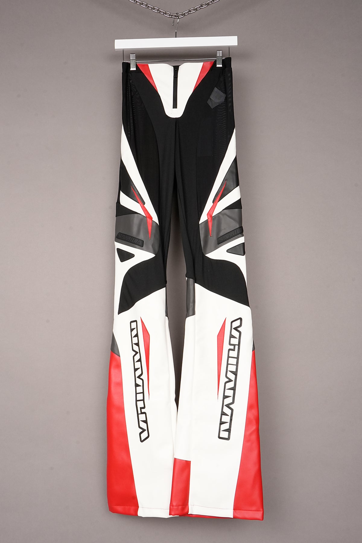 RED WHITE MOTO MESH PANTS