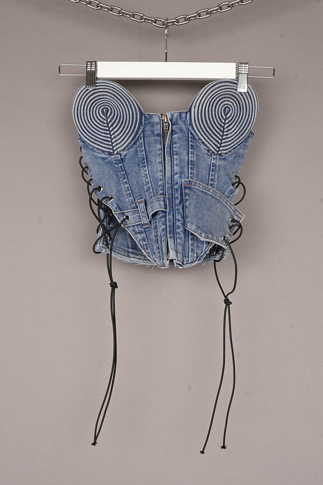 BLUE DENIM CONE TOP - ONE OFF