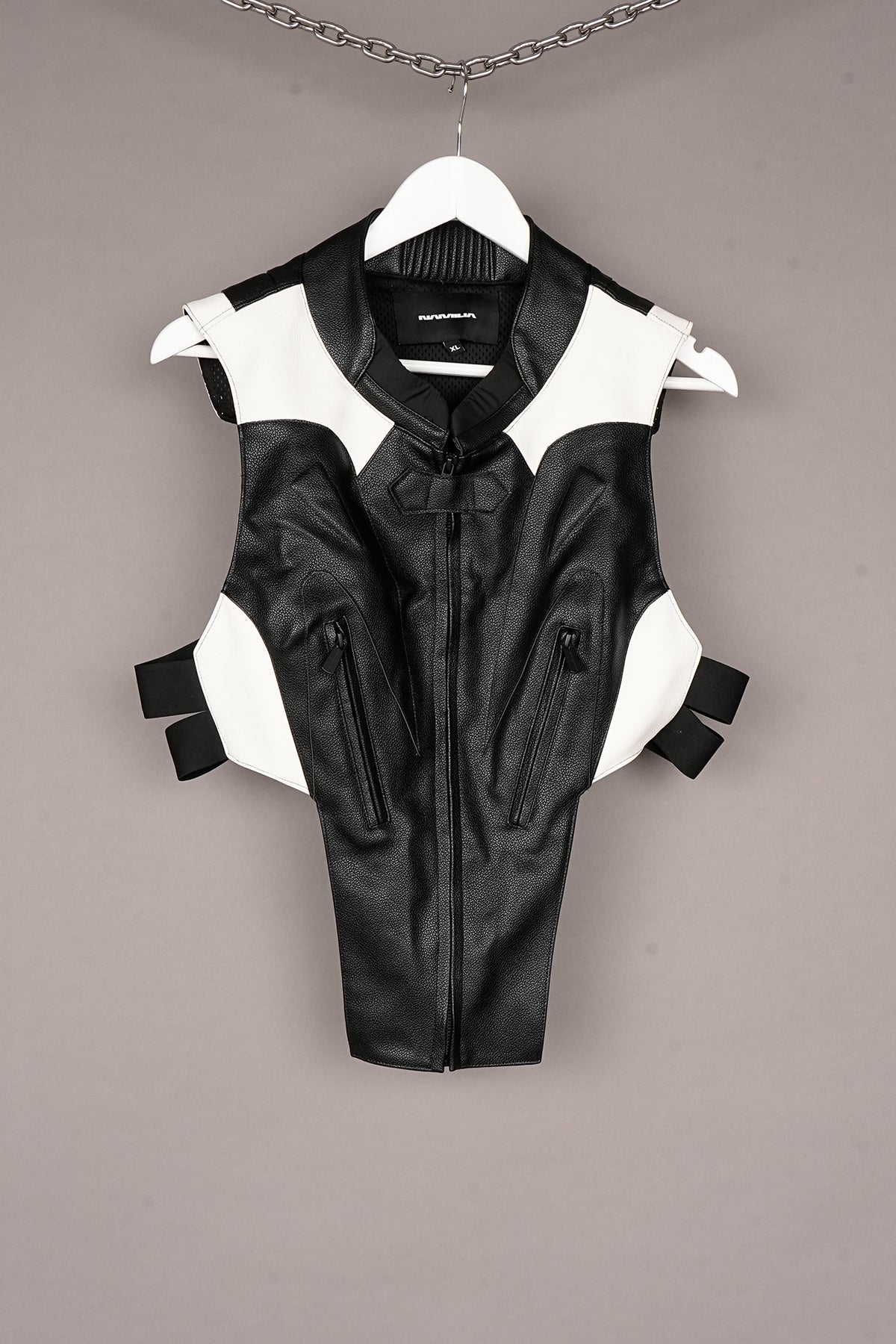 BLACK AND WHITE MOTO TOP - ONE OFF