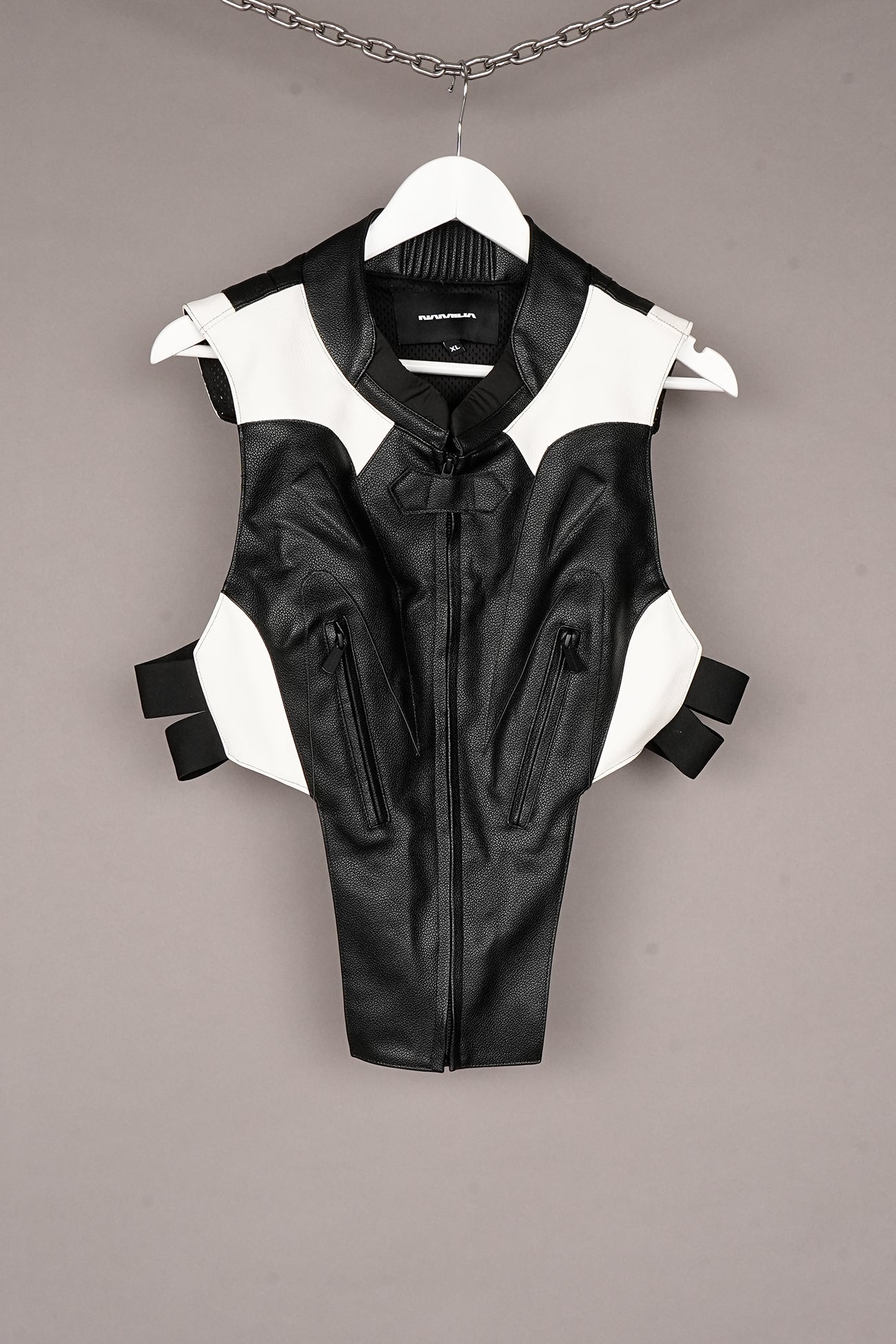 BLACK AND WHITE MOTO TOP - ONE OFF