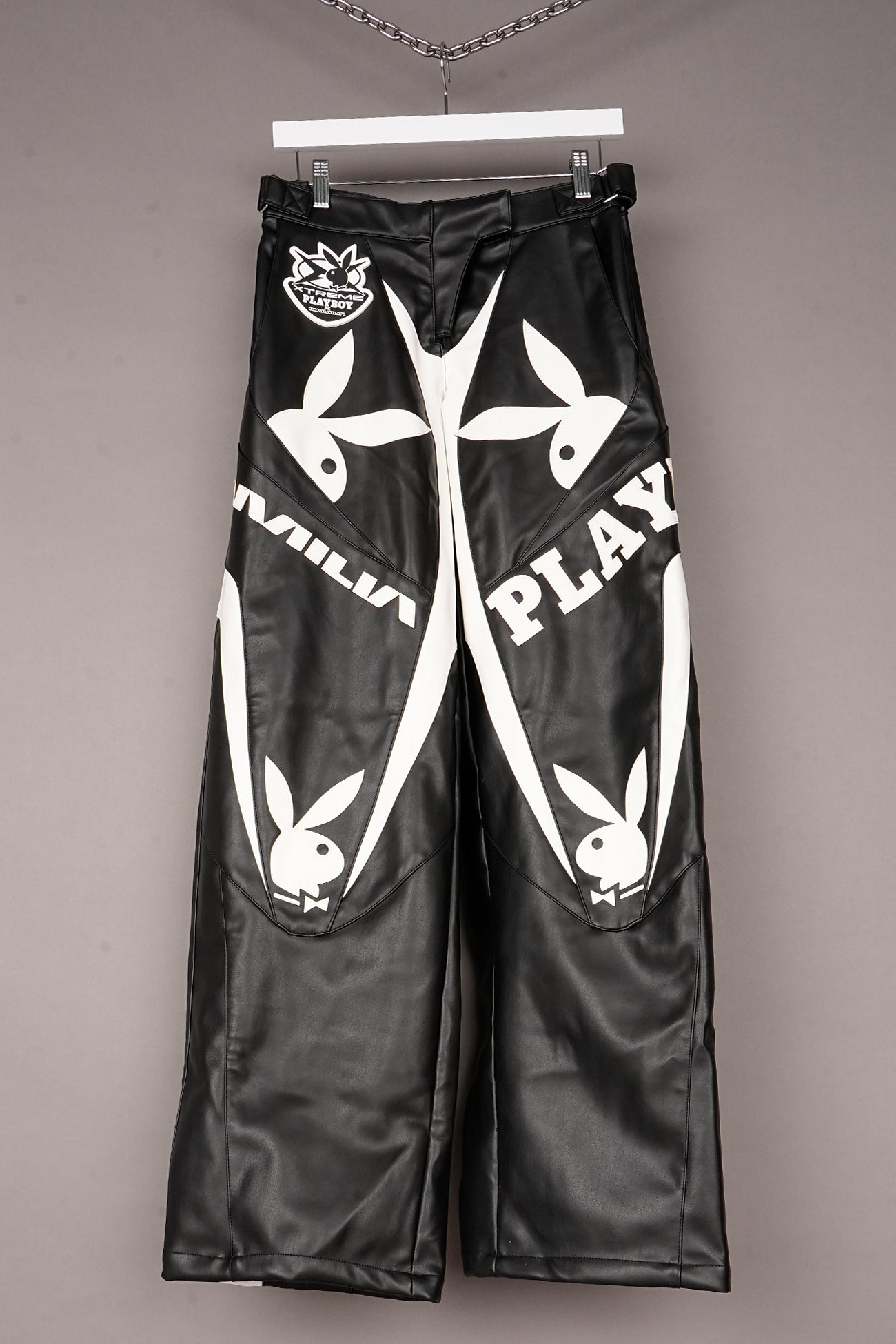 BLACK PLAYBOY MOTO PANTS