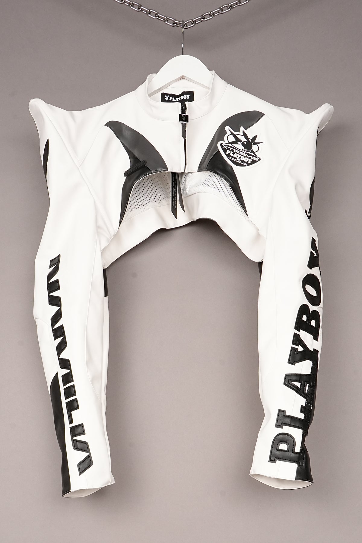 WHITE PLAYBOY SPIKE BOLERO - ONE OFF