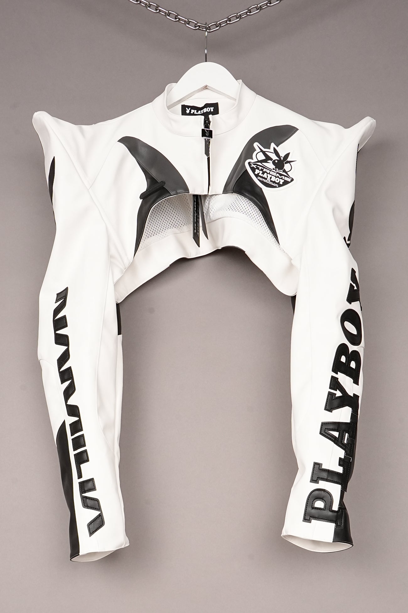 WHITE PLAYBOY SPIKE BOLERO - ONE OFF