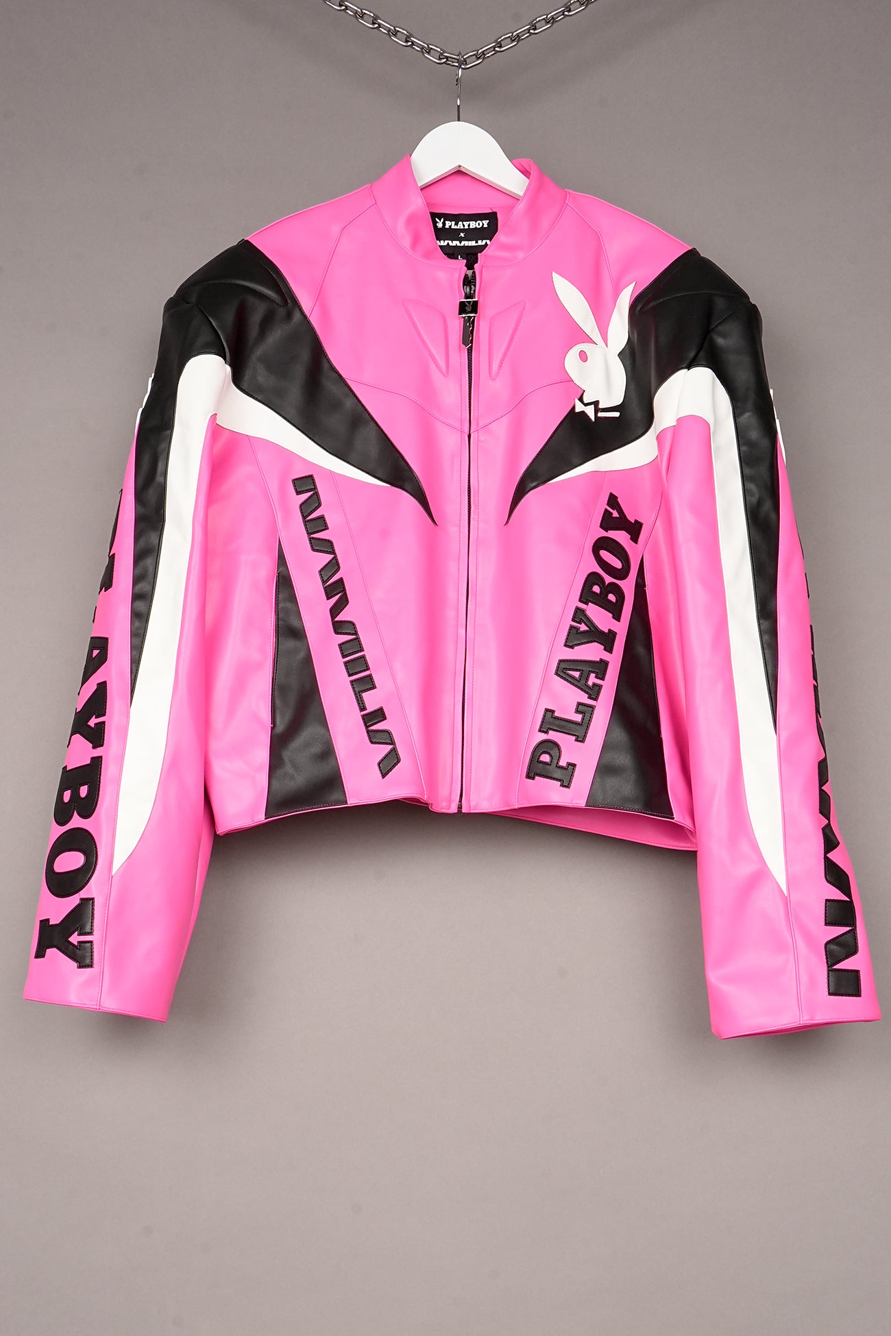 PINK PLAYBOY MOTO JACKET