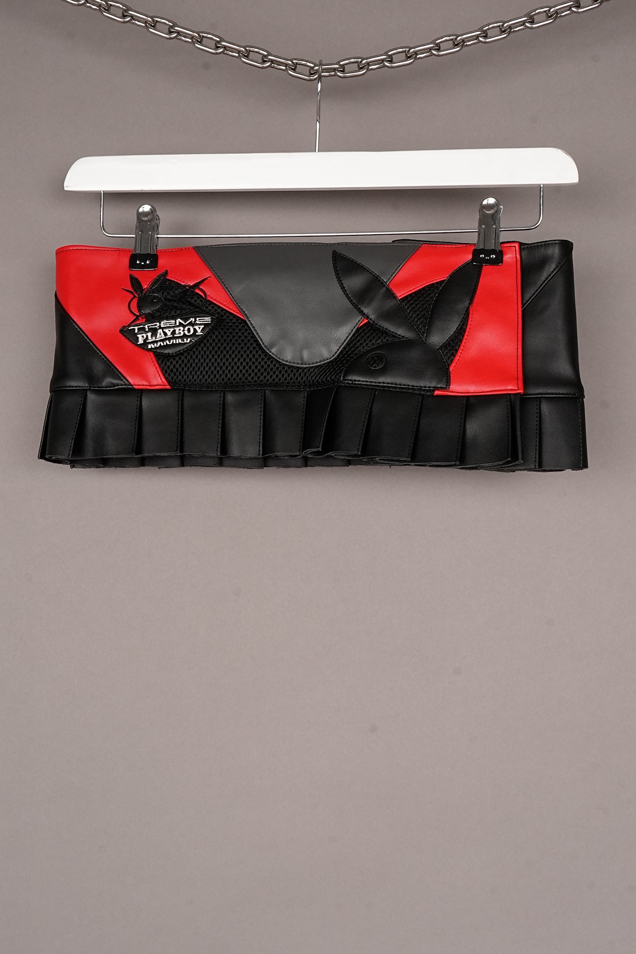 BLACK RED PLAYBOY WRAP SKIRT - ONE OFF
