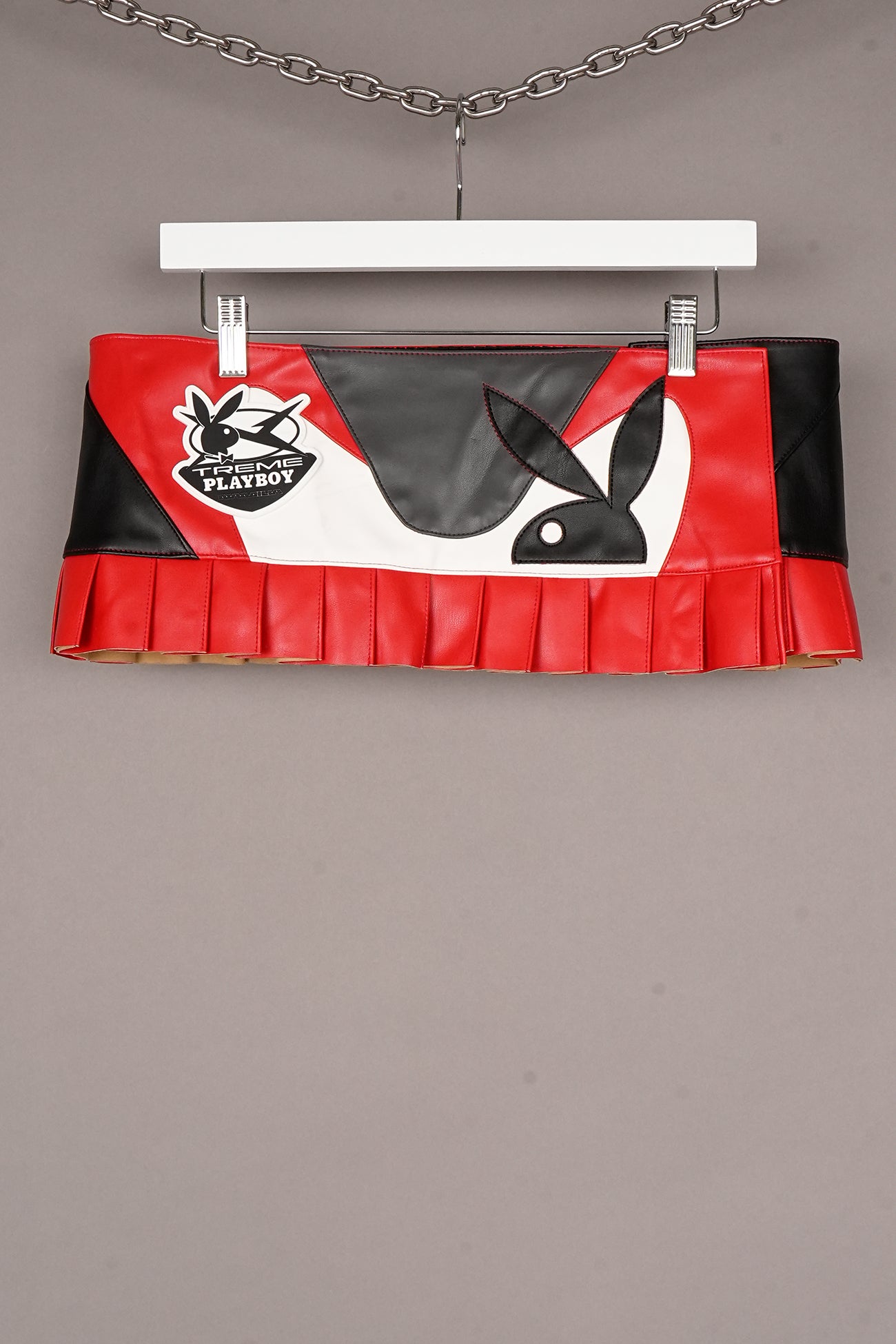 RED PLAYBOY PLEATED SKIRT - ONE OFF