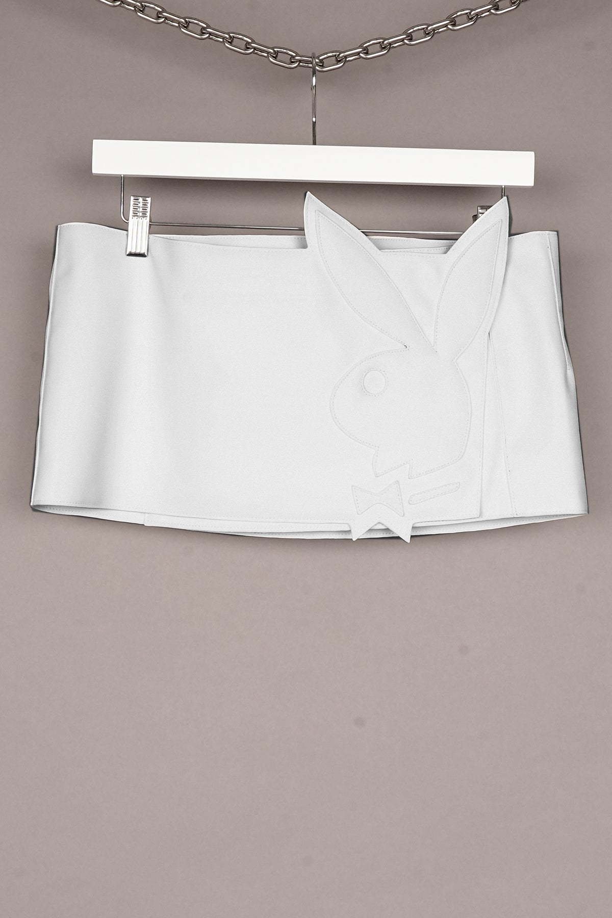 WHITE PLAYBOY WRAP SKIRT - ONE OFF