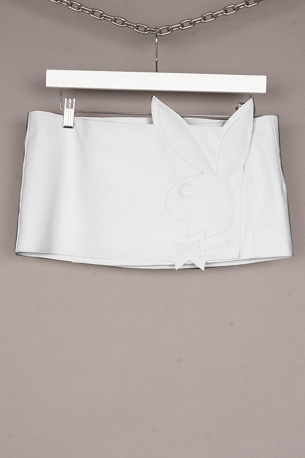 WHITE PLAYBOY WRAP SKIRT - ONE OFF